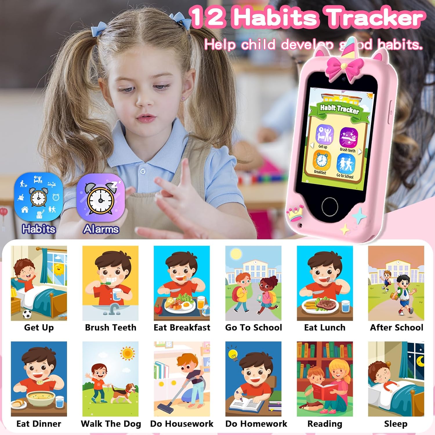 Kinder smartphone speelgoed | Touchscreen leerspel telefoon met dual camera