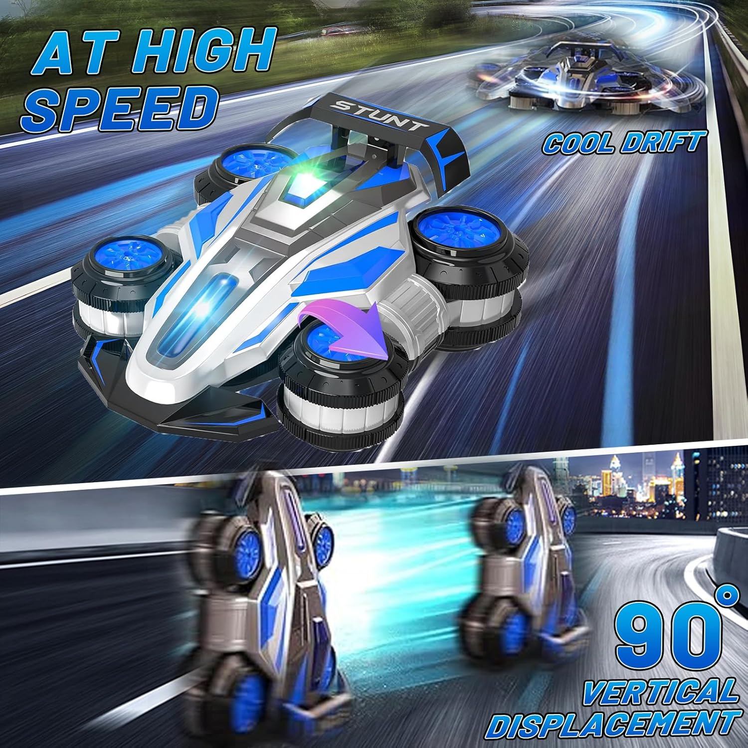 High-Speed Drift RC Stunt Auto | 360° Rotatie Vormveranderend Speelgoed | Transformerende Afstandsbediening Auto | Verjaardagscadeau voor Jongens & Meisjes 6-16