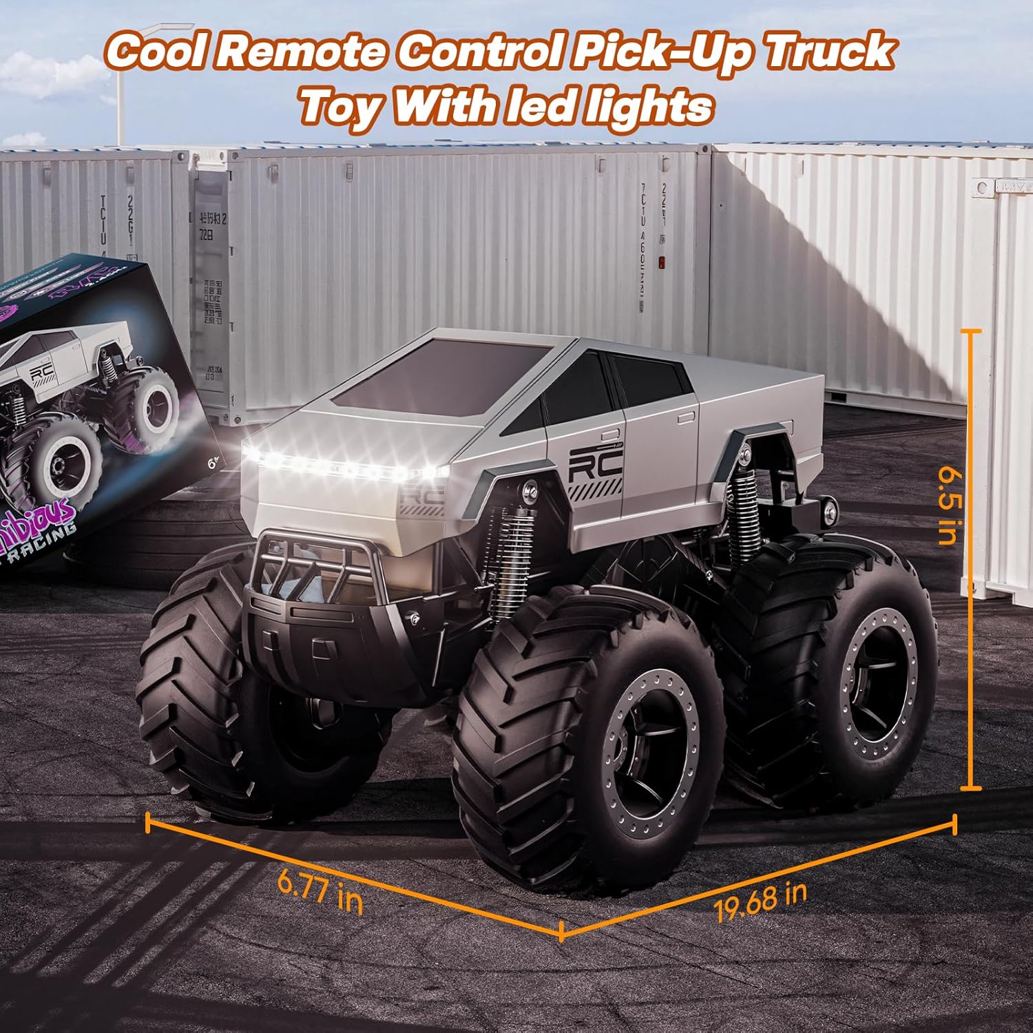 RC Auto 1:16 Schaal | 4WD Off-Road Pick-up Truck | Waterdichte Afstandsbediening Auto's voor Kinderen 6+ | All-Terrain Monstertruck Speelgoed