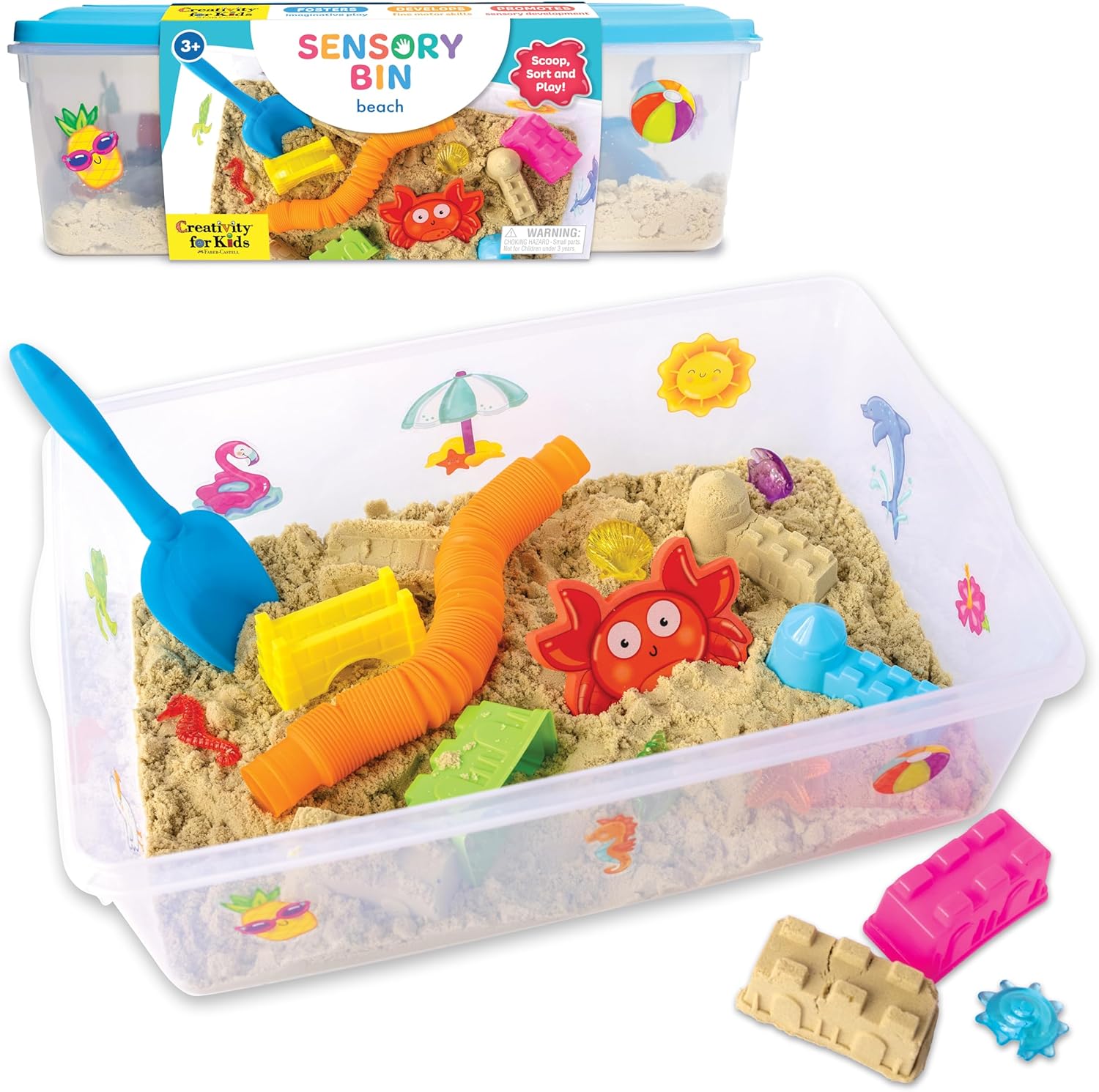 Sensory Bin Construction Zone Speelset | Graafmachine Speelgoed voor 3-5 Jaar Oud | Educatief Buitenspeelgoed en Activiteiten voor Kinderen
