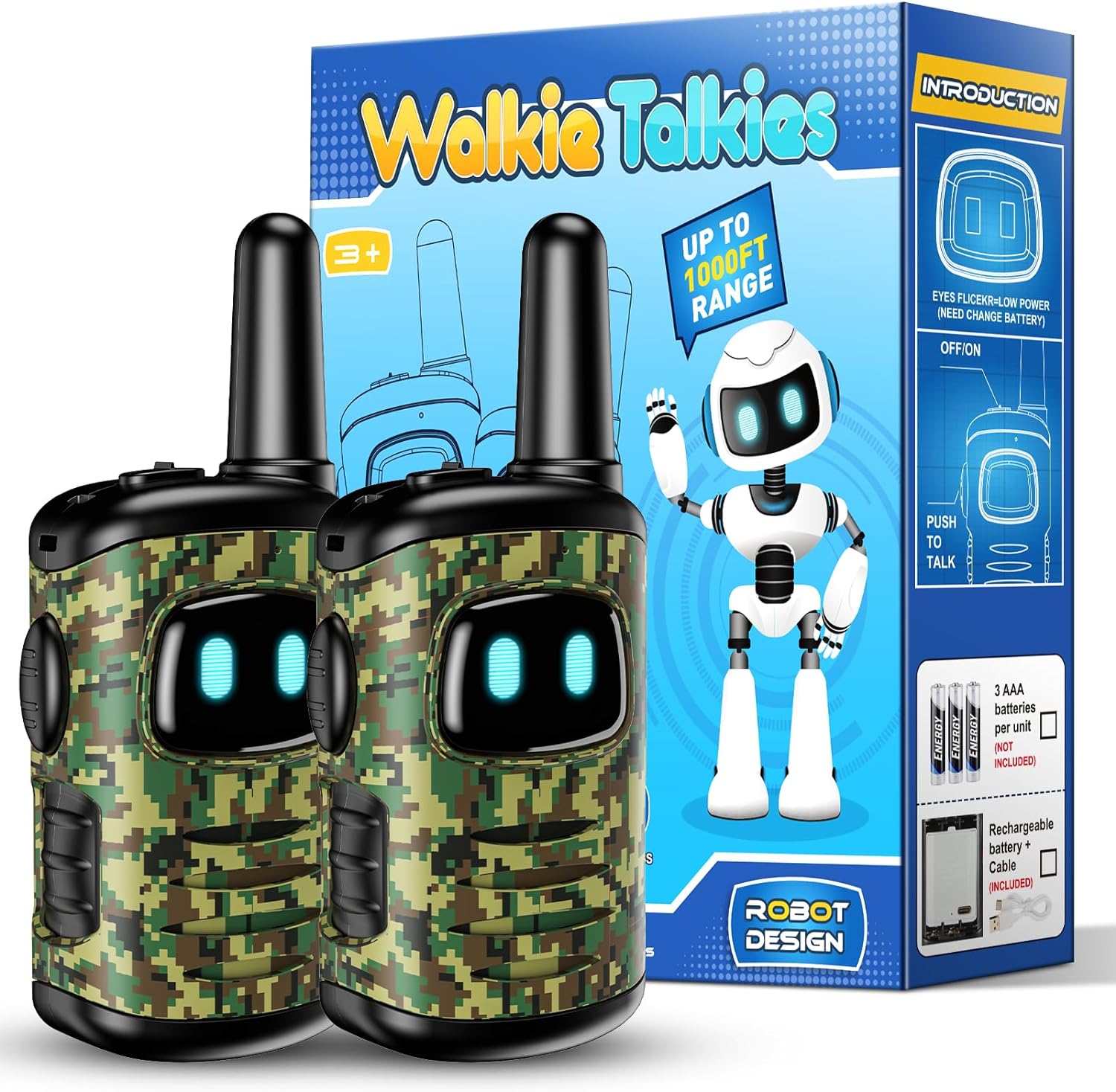 Walkie Talkie Speelgoed Voor Jongens: Mini Robot Walkie Talkies (Set Van 2), Halloween, Kerstmis, Verjaardagscadeaus Voor Jongens Van 3-8 Jaar, Geschikt Voor Kamperen En Buitenspellen
