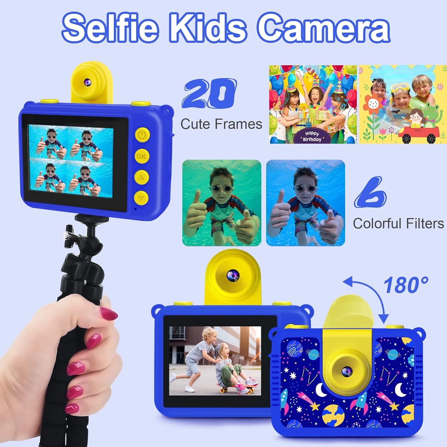 Kinder camera waterdicht | HD onderwater digitale actiecamera 1080P