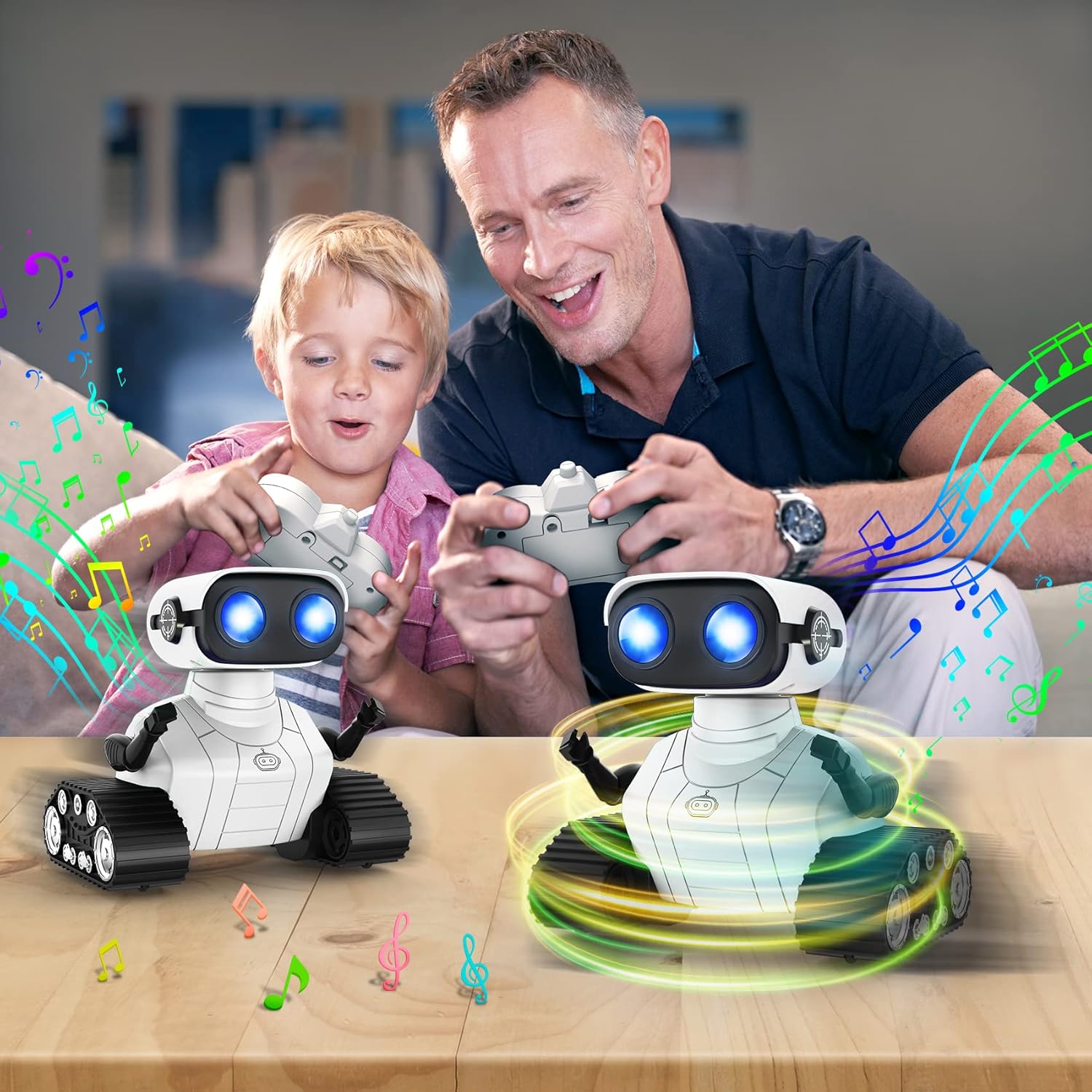 RC robot speelgoed | Oplaadbare dansende emo robot met muziek & LED ogen