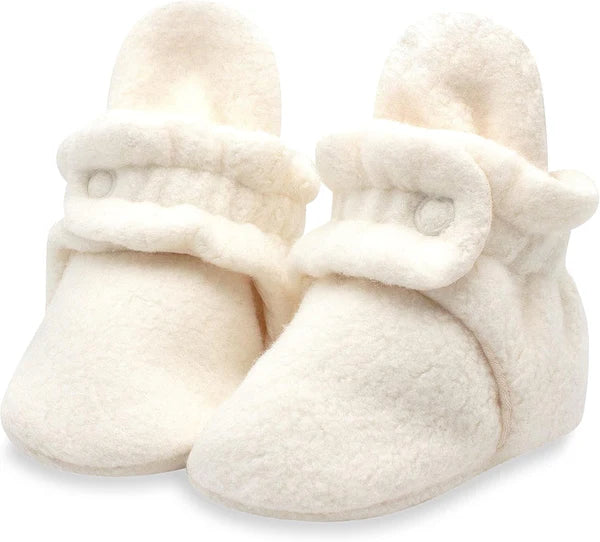 Uniseks Fleece Babylaarsjes | Babyschoentjes met twee drukknoopsluitingen voor pasgeborenen tot 24 maanden