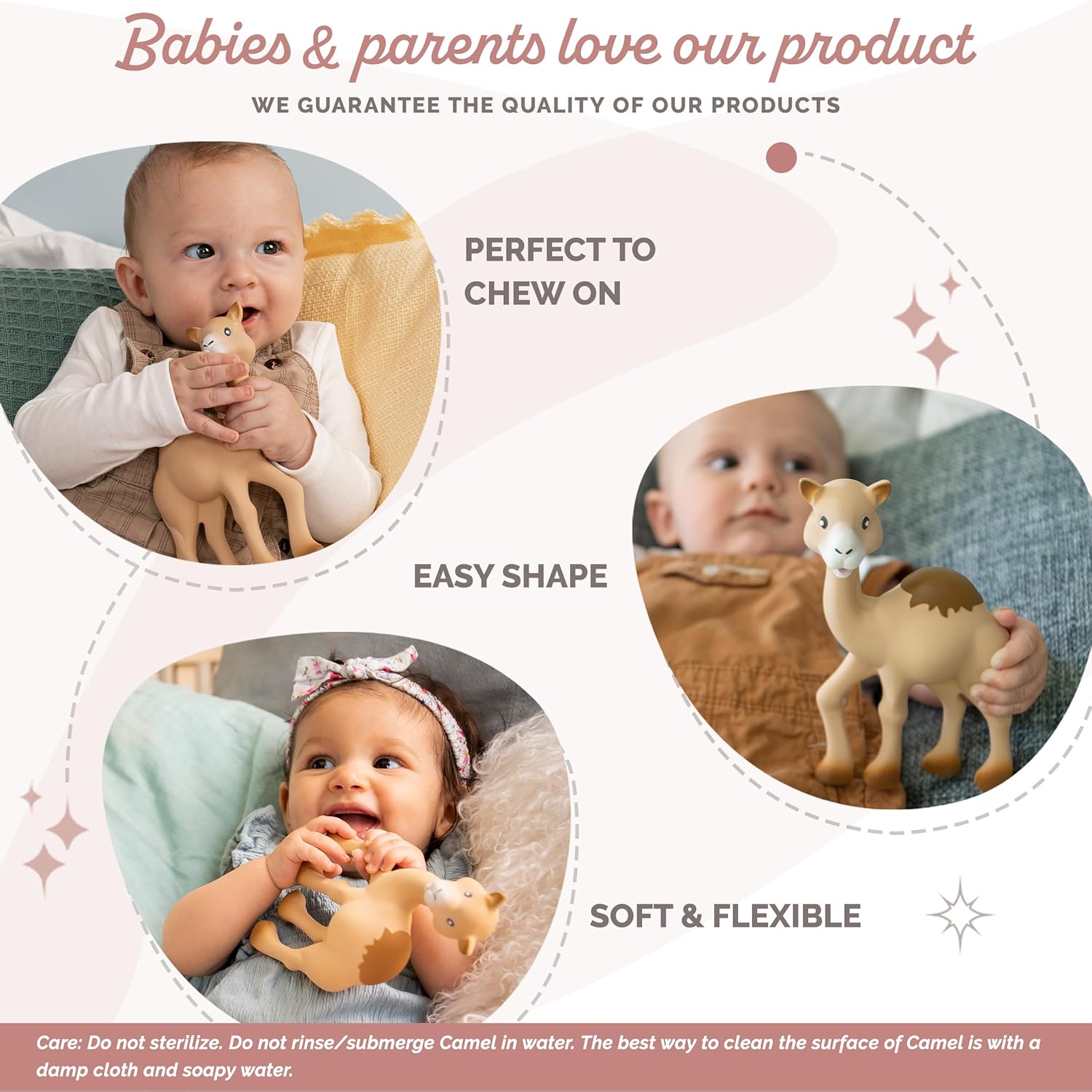 Giraffe Tandvlees Speelgoed voor Baby's | Dierenspeelgoed Bijtring voor Baby's 0+ Maanden