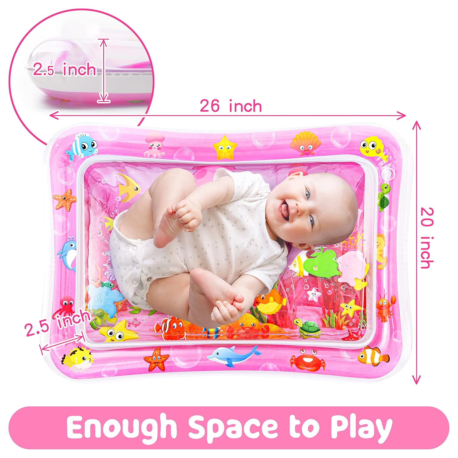 Tummy Time Water Mat丨Inflatable Tummy Time Water Play Mat for Babies, Infants and Toddlers 3 to 12 Months Promote Development Toys Baby Gifts