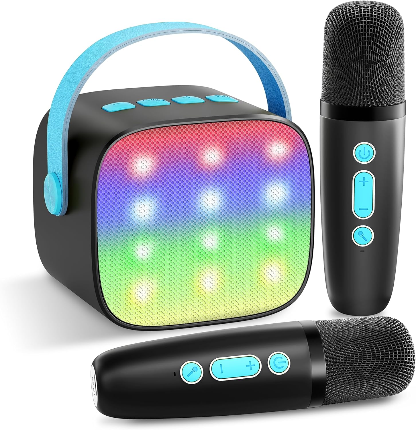 Mini karaoke machine | Bluetooth speaker met 2 draadloze microfoons