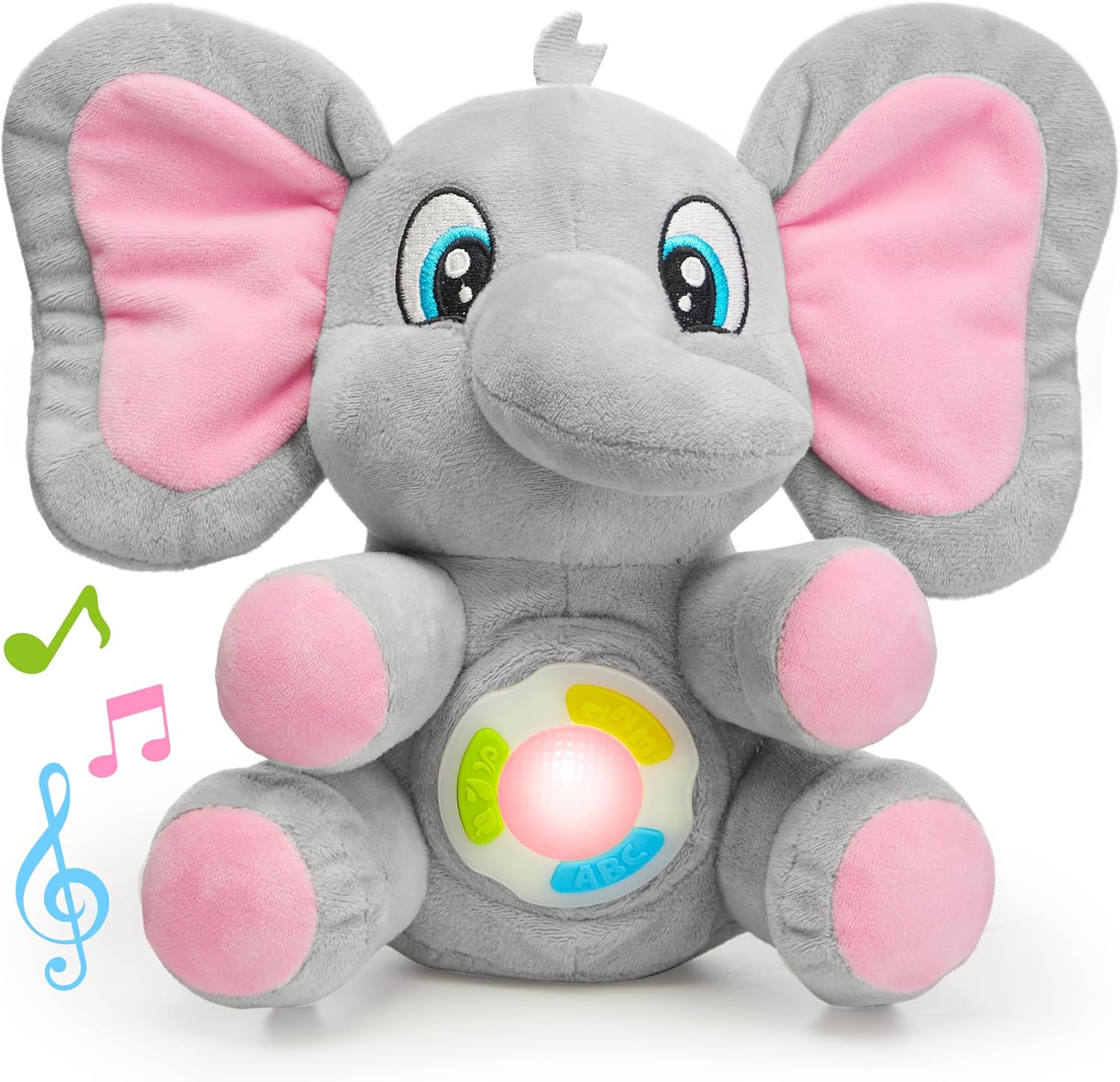 Muzikale Pluche Olifant | Zacht Pluche Speelgoed met Licht & Muziek voor Baby's vanaf 6 Maanden