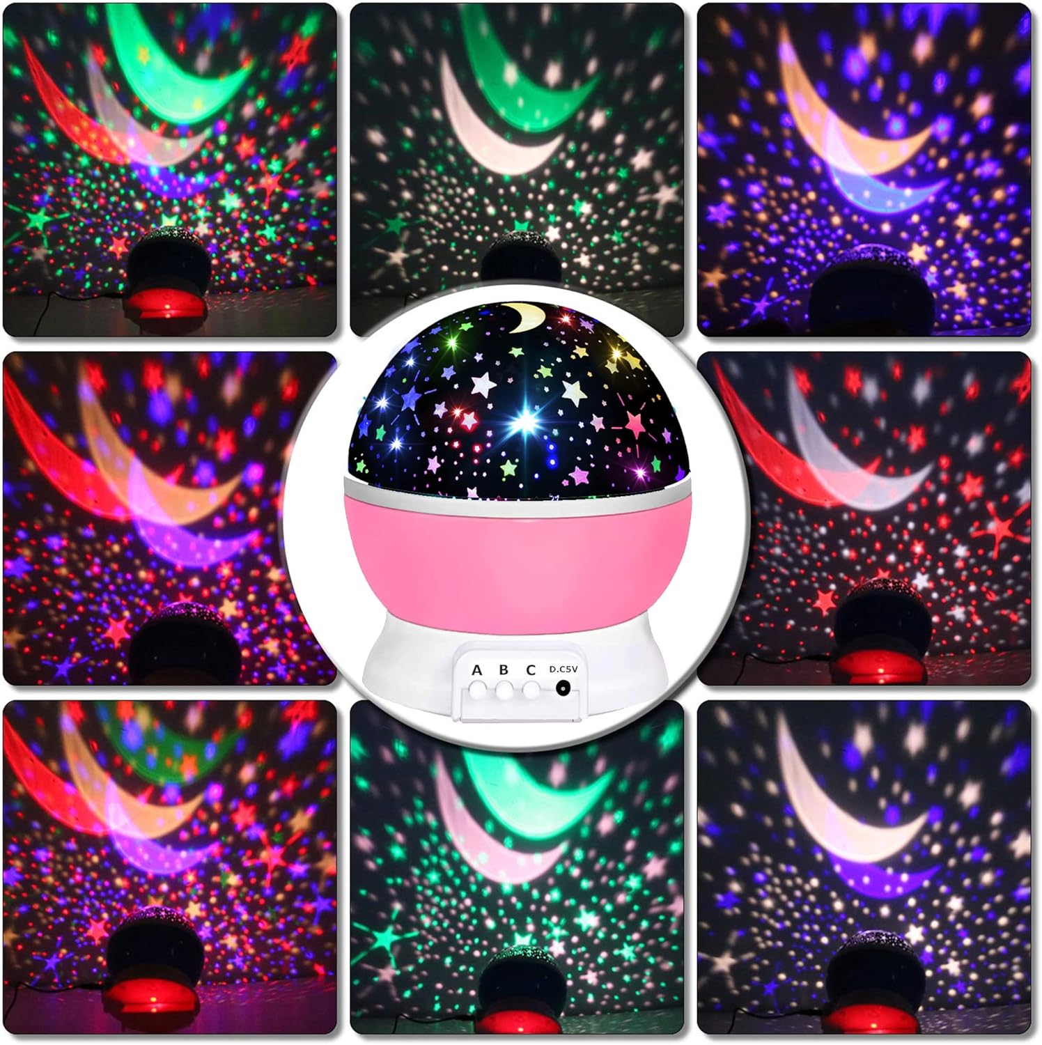 Sterrenprojector en Nachtlampje voor Kinderen van 1-10 Jaar - Roterende Projector met 16 Kleuren voor Meisjes en Jongens - Magisch Cadeau voor Baby- en Kinderkamer