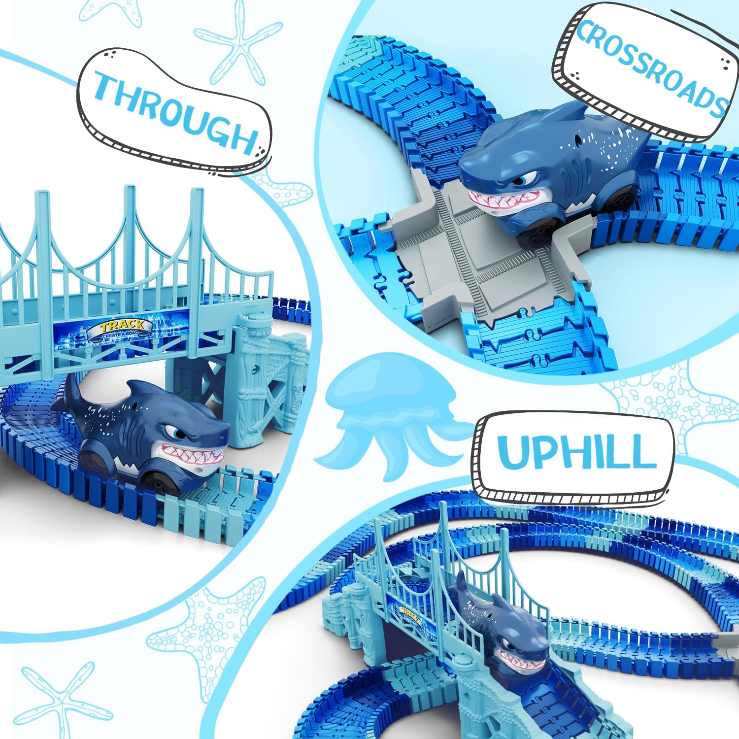 Dinosaurus Racebaan Speelset | Flexibele Baan met 2 Dino Auto’s | Cadeau voor Jongens & Meisjes vanaf 3 Jaar