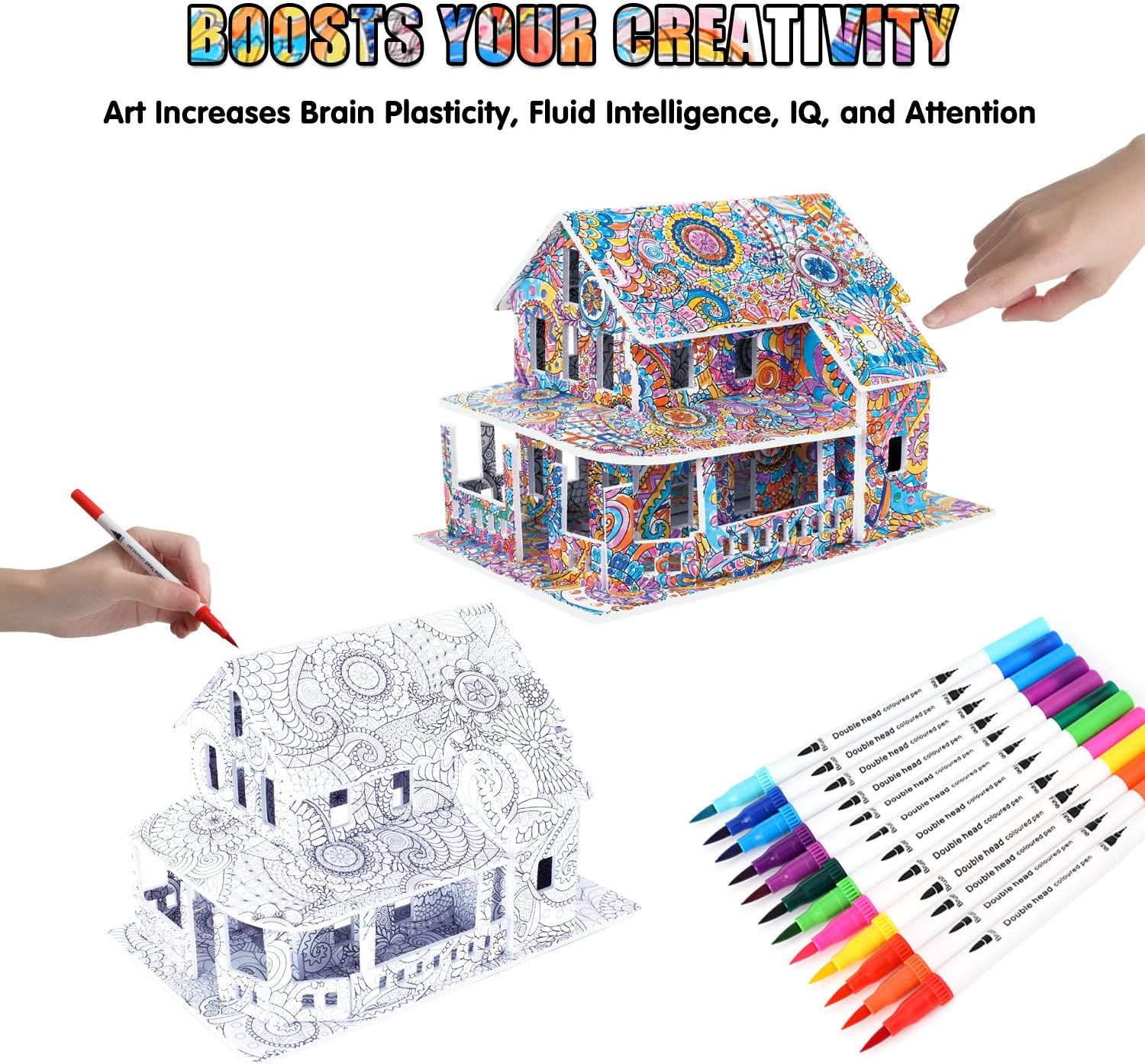 3D Schilderkit voor Kinderen 6-12 Jaar | Creatieve Knutselactiviteiten | Educatief Verjaardagscadeau | STEM-Activiteiten