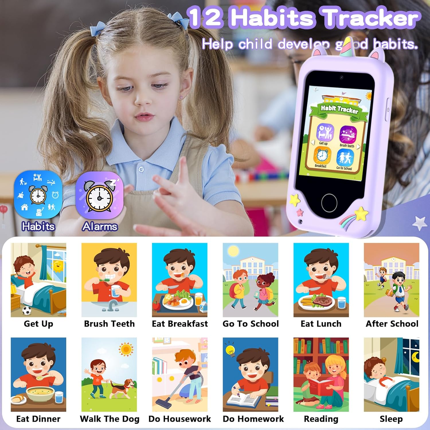 Kinder smartphone speelgoed | Touchscreen leerspel telefoon met dual camera