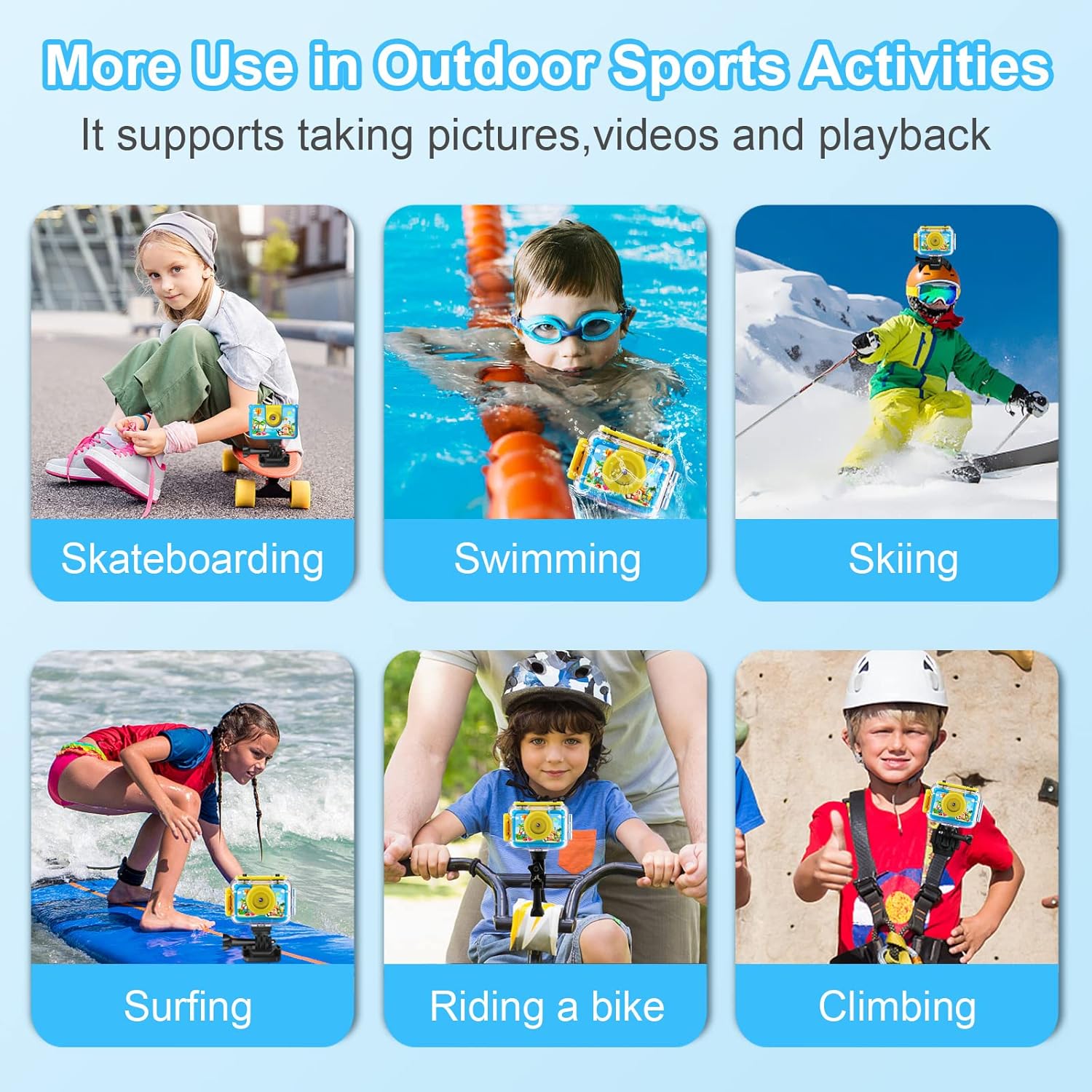 Kinder camera waterdicht | HD onderwater digitale actiecamera 1080P