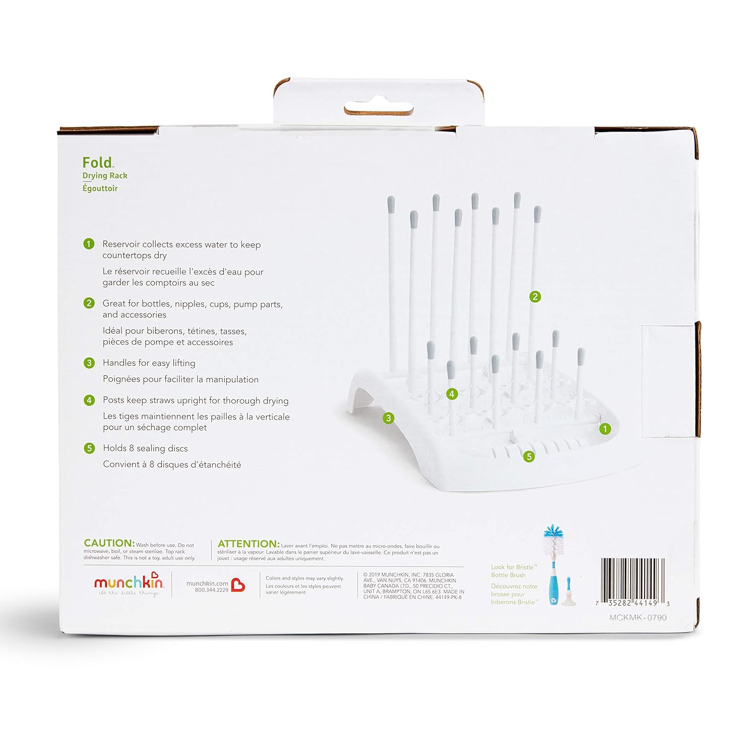 Baby Fles Droogrek | Compact & Opvouwbaar | Ideaal voor Babyflessen, Accessoires en Meer | Witte/Grijze Kleuren