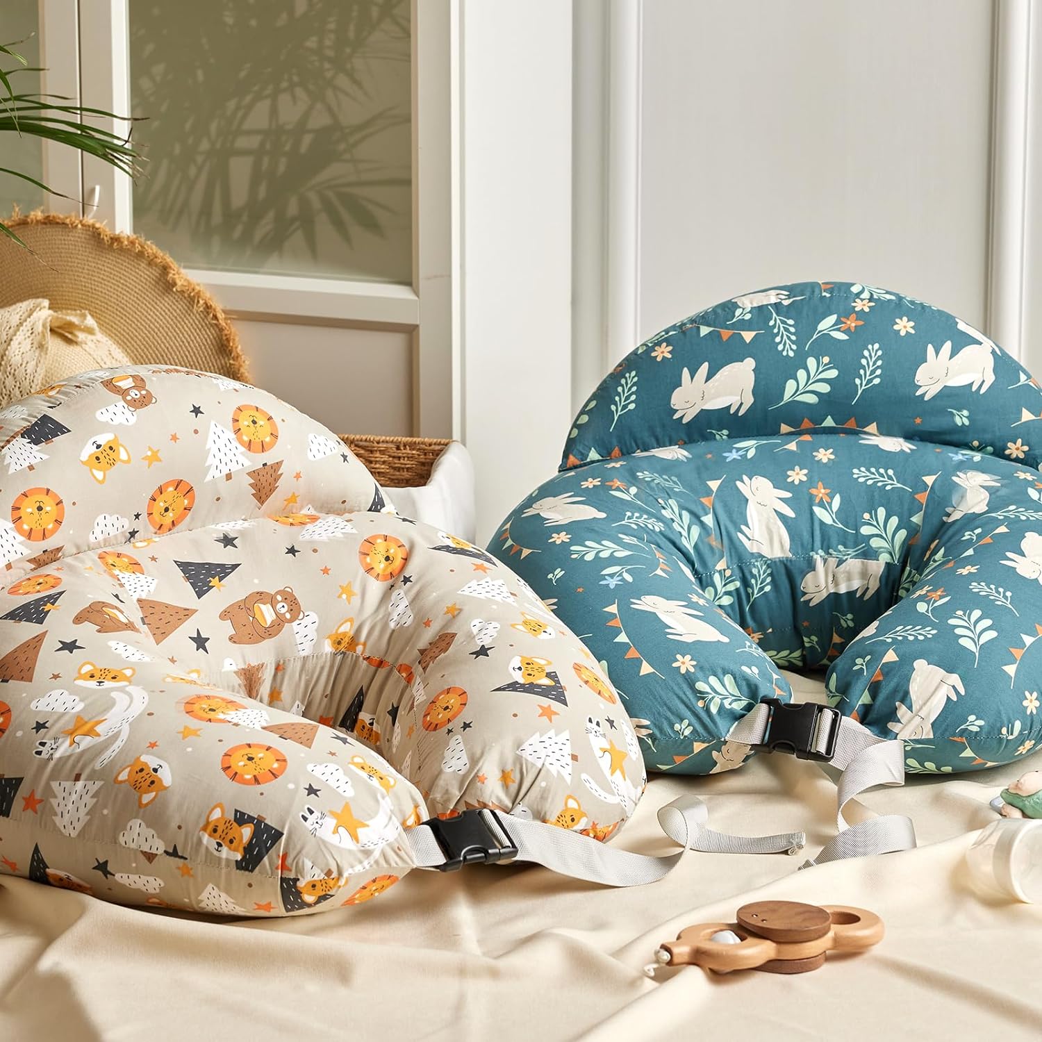 Borstvoedingskussen | Verstelbare Tailleband Baby Voedingskussens Met Verwijderbare Katoenen Hoes Voor Moeder En Baby