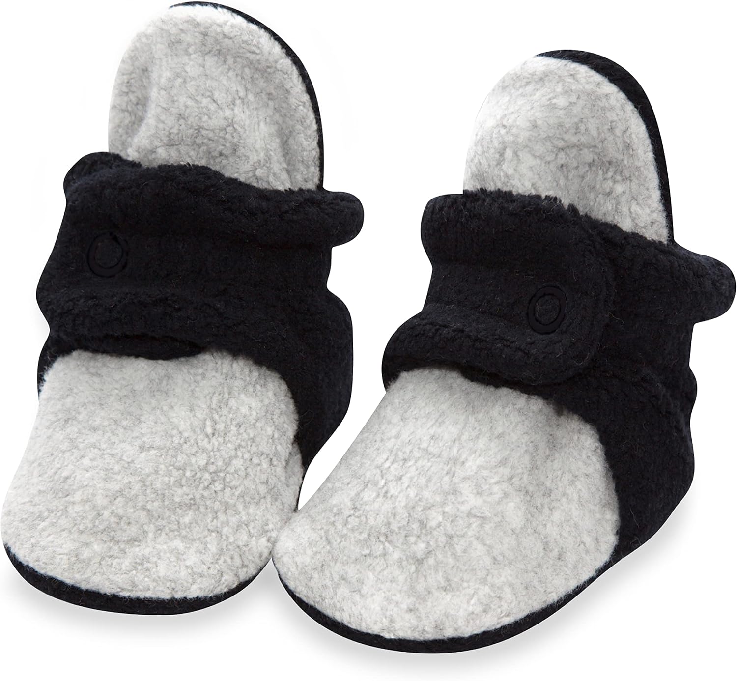 Uniseks Fleece Babylaarsjes | Babyschoentjes met twee drukknoopsluitingen voor pasgeborenen tot 24 maanden