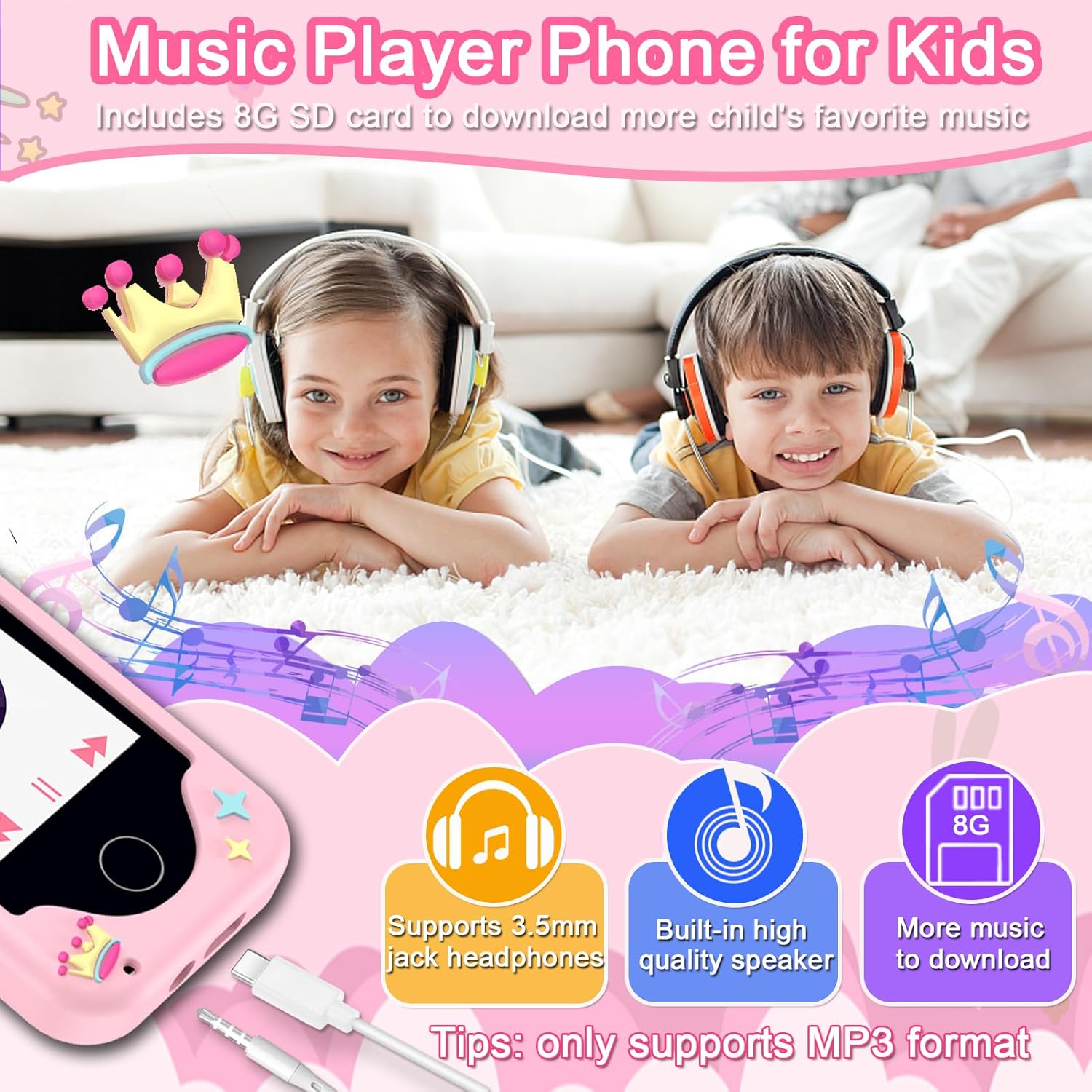 Kinder smartphone speelgoed | Touchscreen leerspel telefoon met dual camera