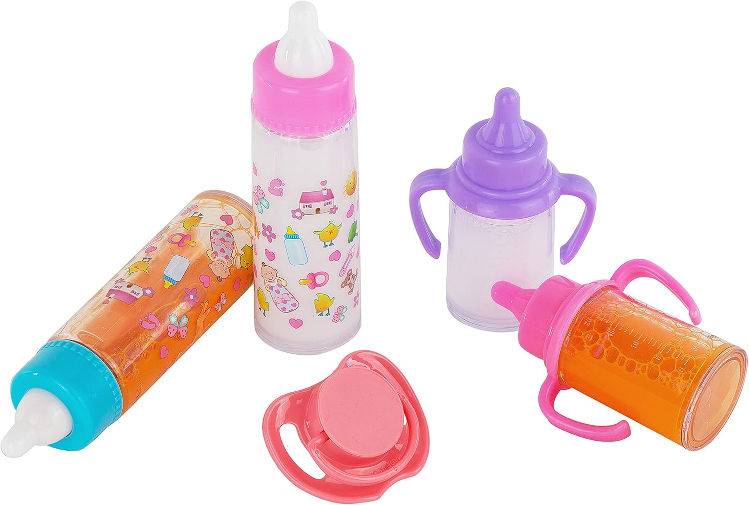 Poppenaccessoire set | Luiertas met 6 accessoires & magische fles voor poppenverzorging