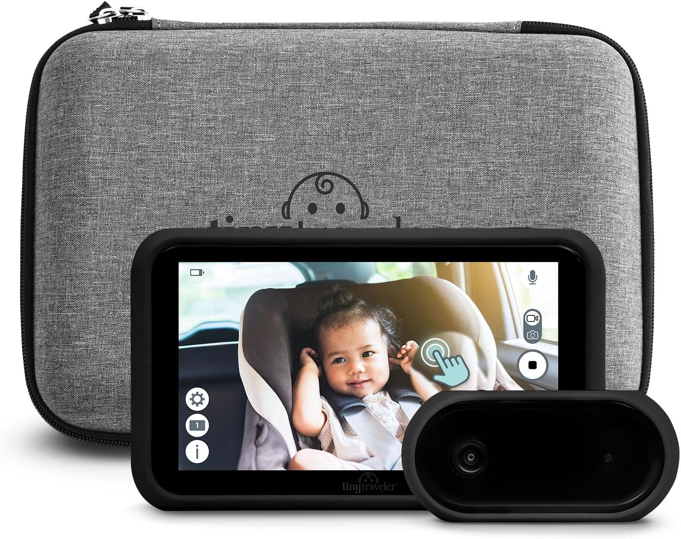 Babyfoon met 5" Scherm HD 720p, nachtzicht en reistas | Ideaal voor autoritten met USB-opladen en 4 uur batterijduur