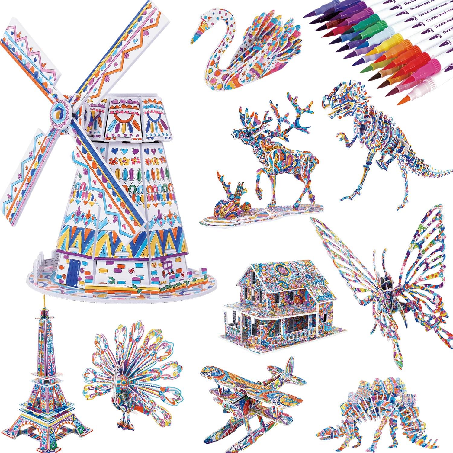 3D Schilderkit voor Kinderen 6-12 Jaar | Creatieve Knutselactiviteiten | Educatief Verjaardagscadeau | STEM-Activiteiten