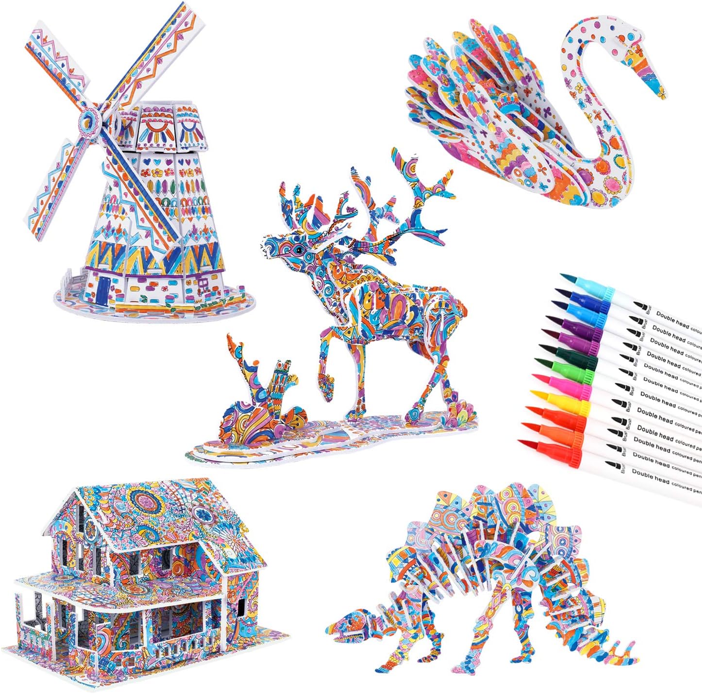 3D Schilderkit voor Kinderen 6-12 Jaar | Creatieve Knutselactiviteiten | Educatief Verjaardagscadeau | STEM-Activiteiten