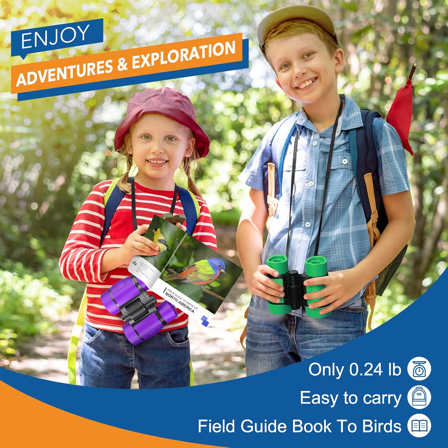 Verrekijkers voor Kids | Vogels Spotten Speelgoed voor Jongens & Meisjes 4-7 | Buiten Avontuur Set met Handleiding | Educatief Wandel Cadeau