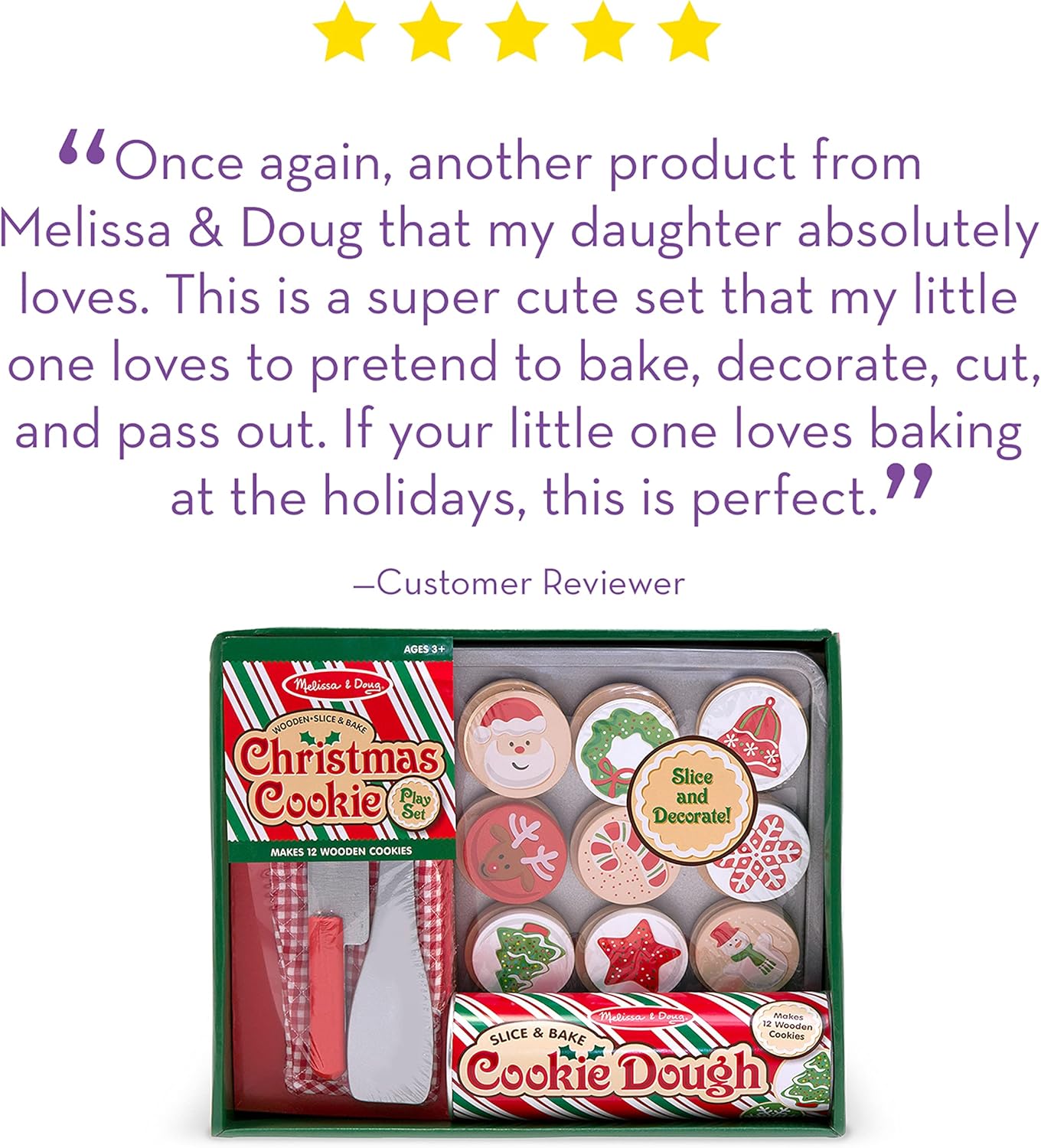 Houten kerstkoekjes speelset | Snijden & bakken speelgoed