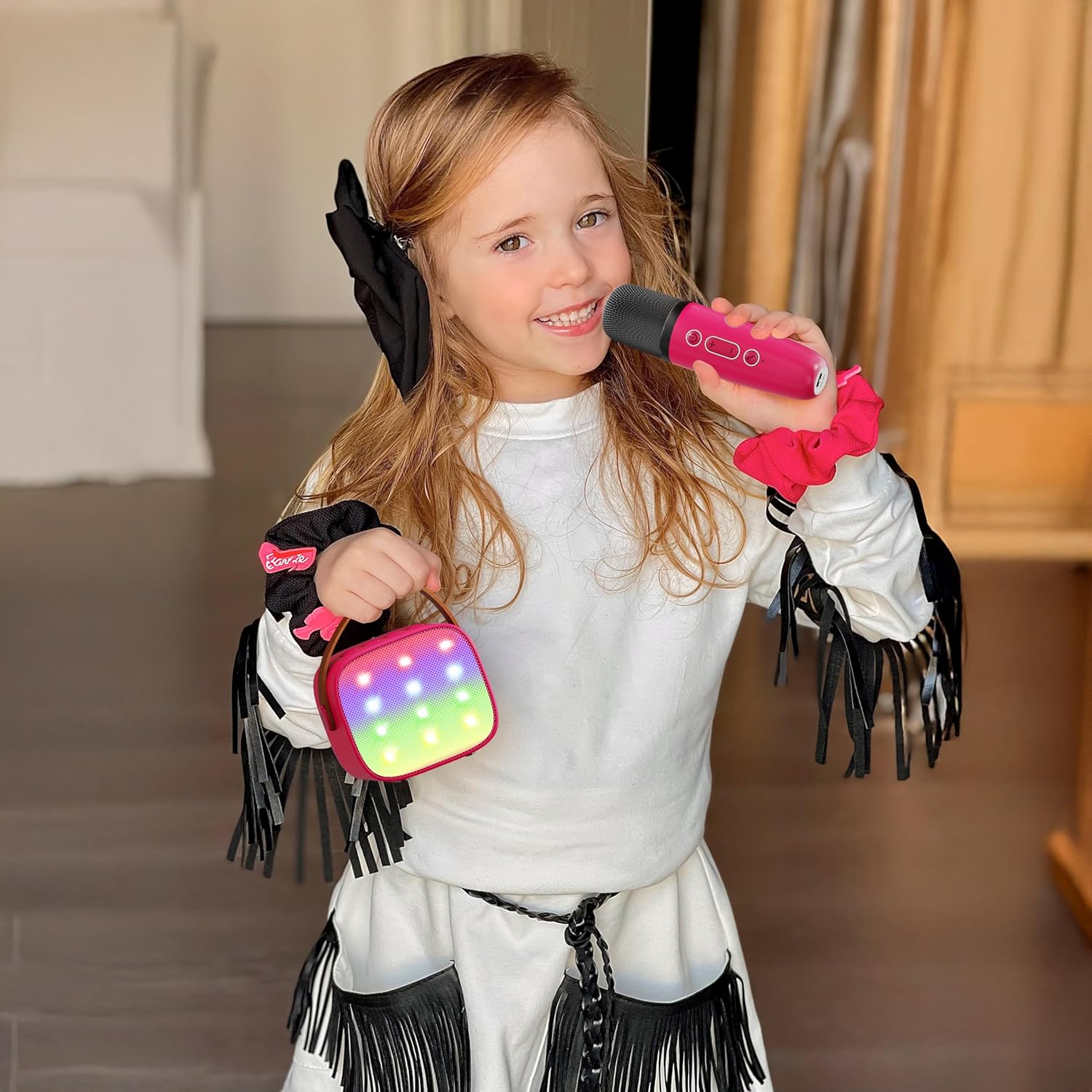 Mini karaoke machine | Bluetooth speaker met 2 draadloze microfoons