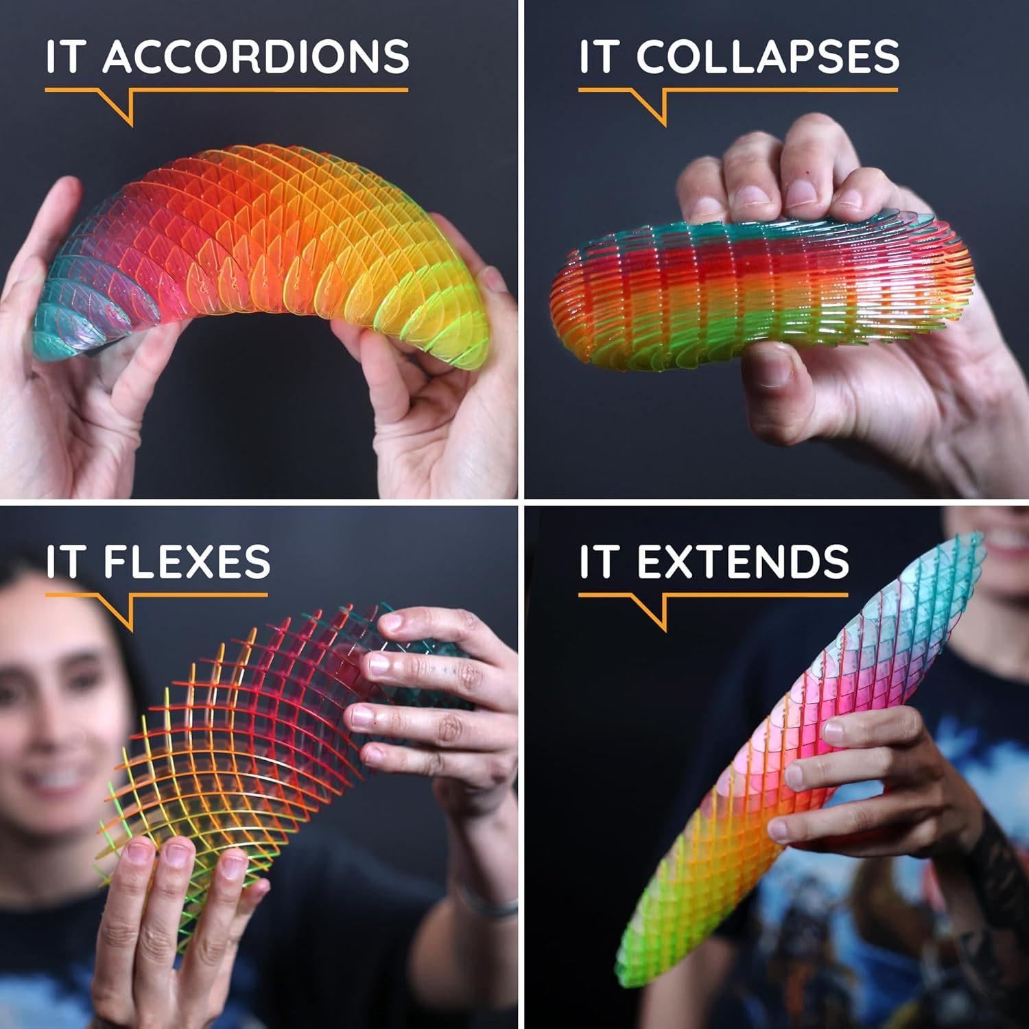 Fidget Worm Speeltje – Stil Bureau Fidget voor Kinderen & Volwassenen, Regenboog