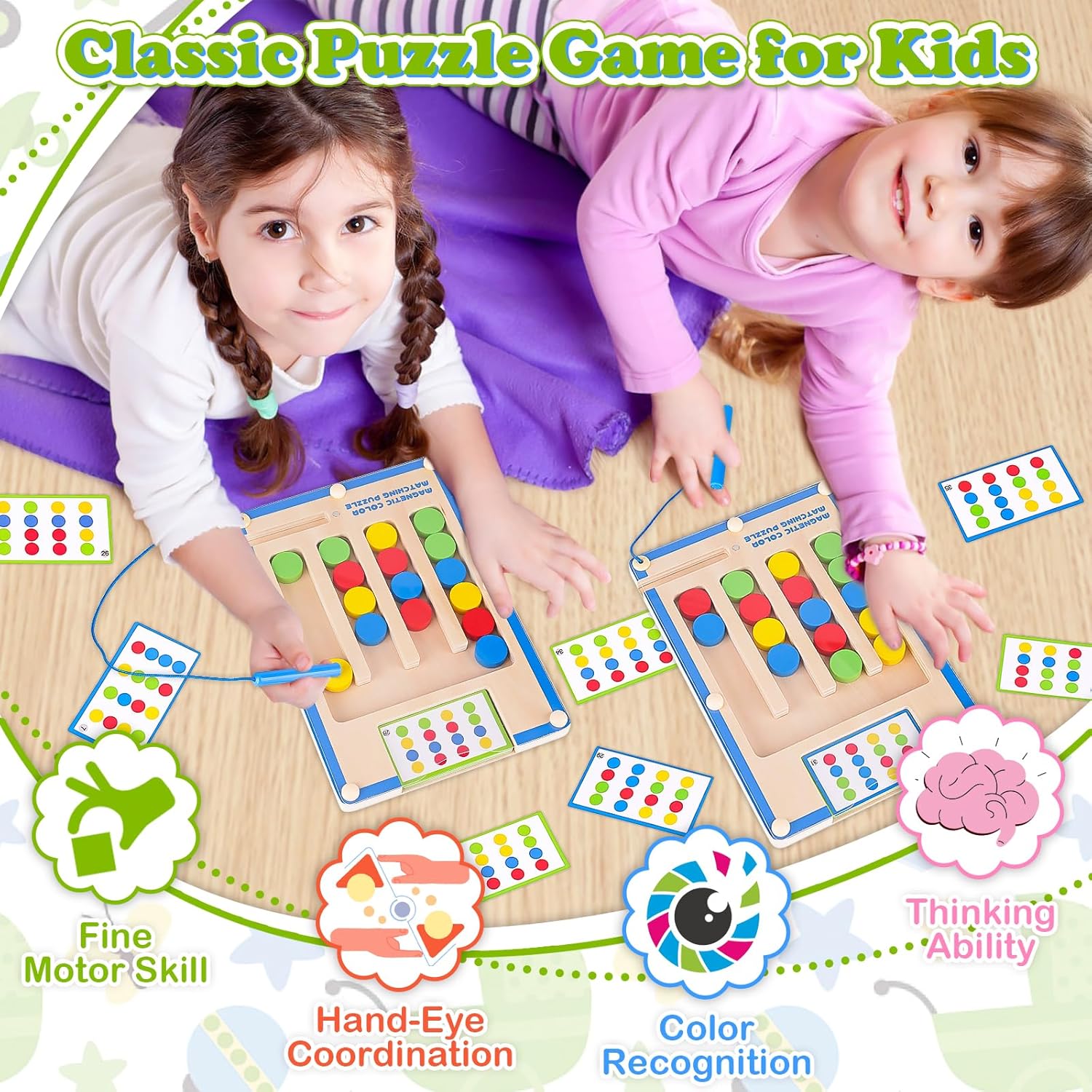 Montessori Magnetisch Houten Speelgoed – Educatief Puzzel & Motoriek Spel 3-7 jr