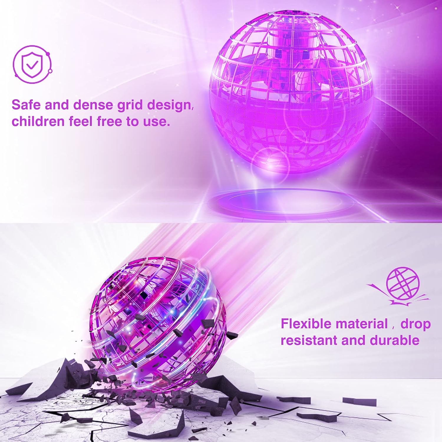 Flying Orb Ball 2025 | Handgestuurde mini drone boemerang speelgoedbal