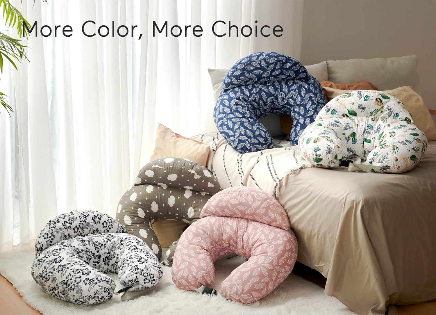 Voedingskussen voor Borstvoeding | Verstelbare Tailleband en Afneembare Katoenen Hoes Borstvoedingskussen voor Moeder en Baby