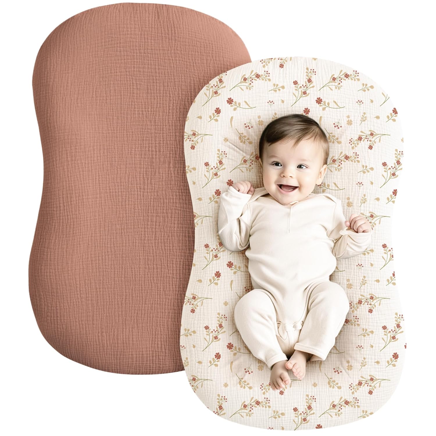 2 Pack Baby Lounger Overtrek | Zachte en Ademende Lounger Overtrek voor Pasgeborenen