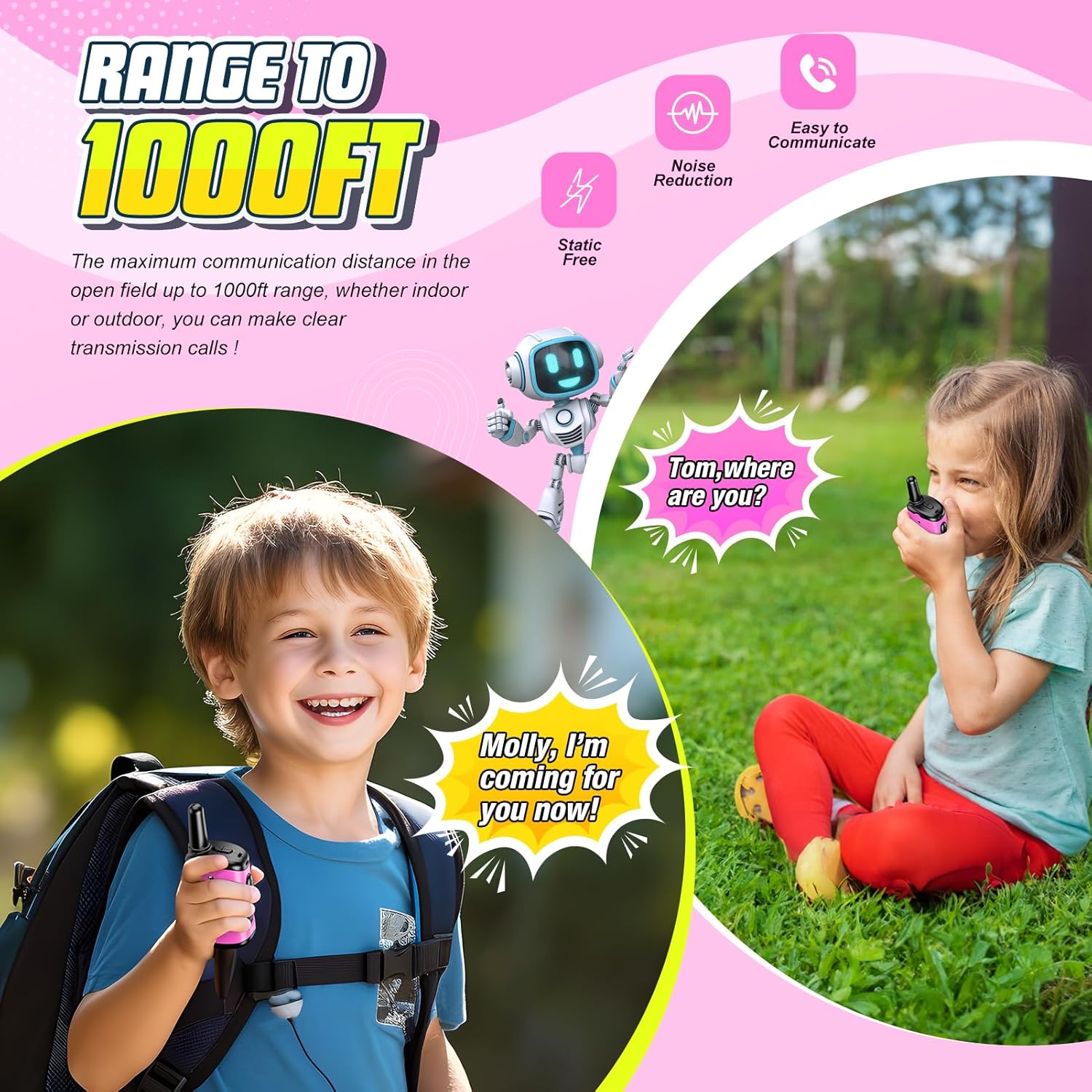 Walkie Talkie Speelgoed Voor Jongens: Mini Robot Walkie Talkies (Set Van 2), Halloween, Kerstmis, Verjaardagscadeaus Voor Jongens Van 3-8 Jaar, Geschikt Voor Kamperen En Buitenspellen