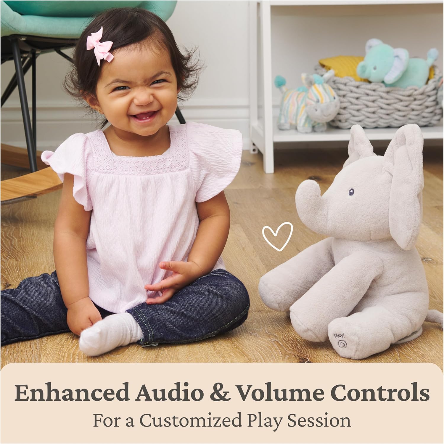 Interactieve Kiekeboe Olifant Knuffel voor Pasgeboren Baby's - Zingend en Flapperend Pluche Speelgoed voor Jongens en Meisjes vanaf 0 Jaar - Bewegend Kraamcadeau