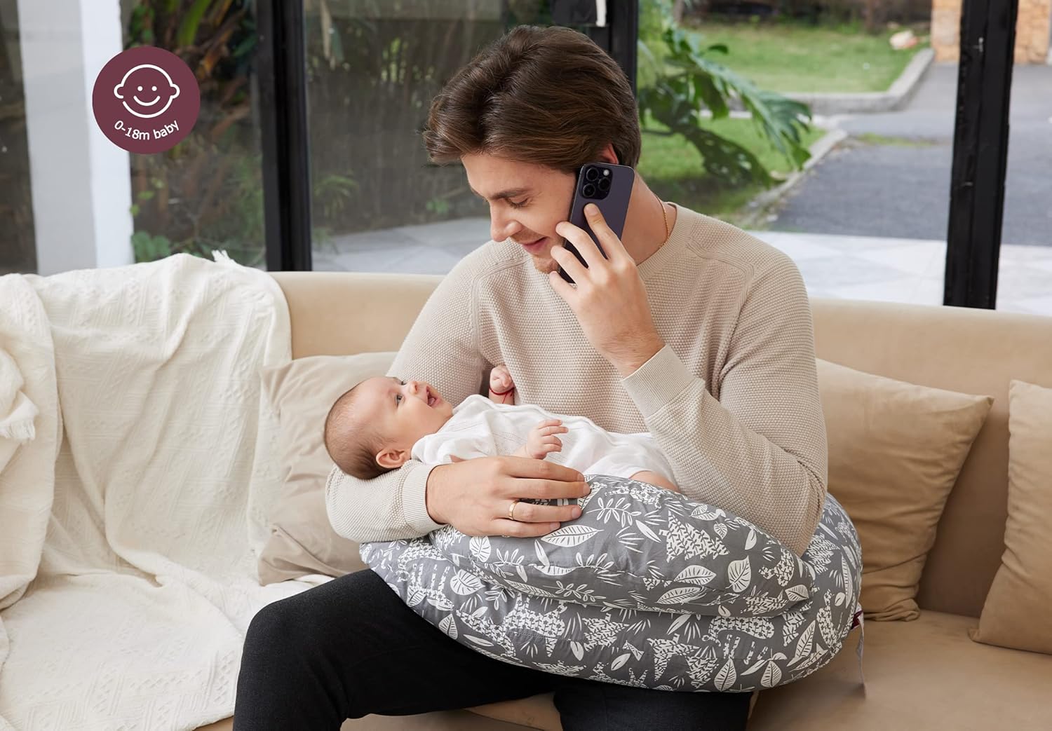Borstvoedingskussen | Verstelbare Tailleband Baby Voedingskussens Met Verwijderbare Katoenen Hoes Voor Moeder En Baby