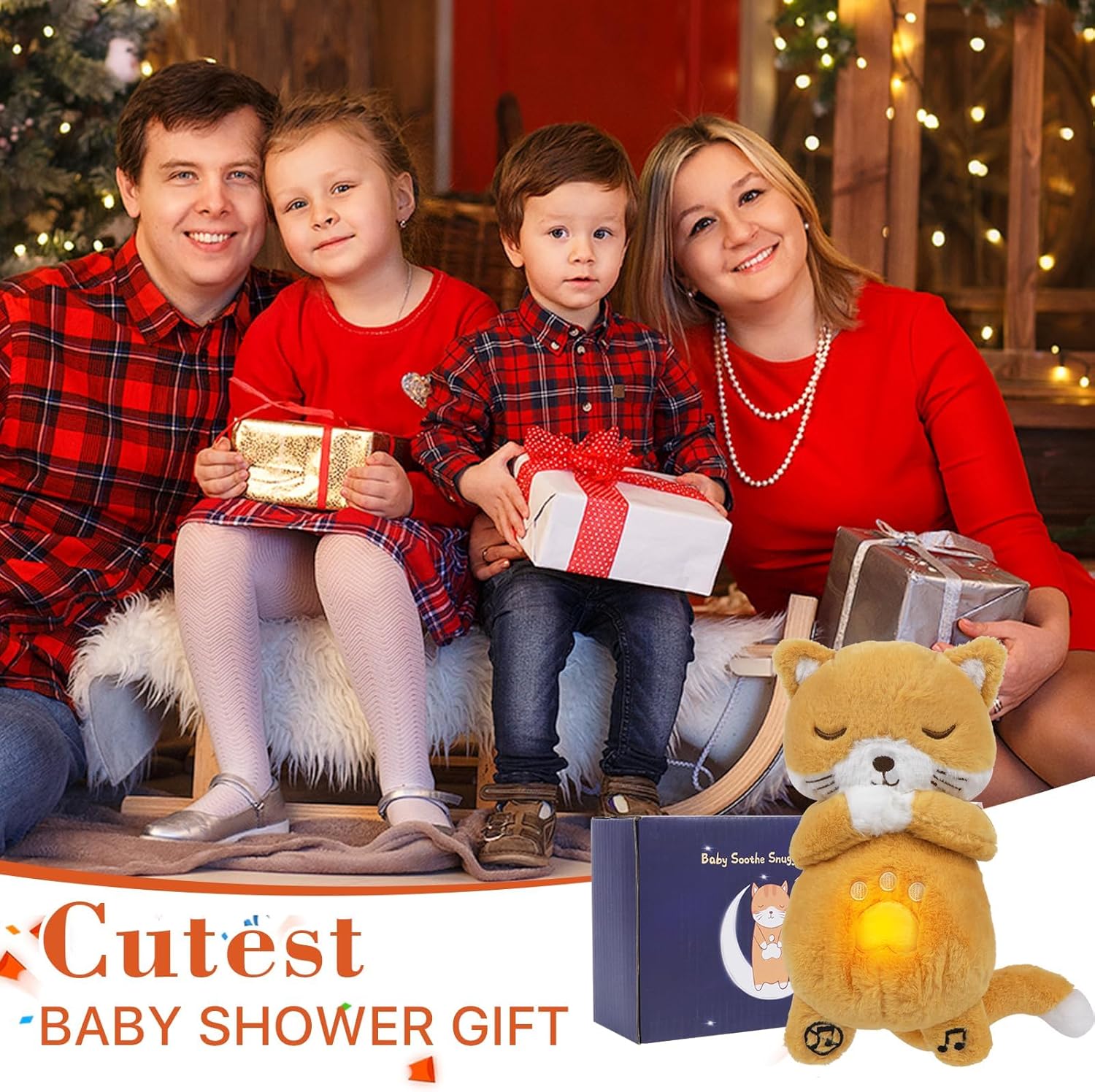 Soothe Snuggle Kat Knuffel | Pluche Dier Voor Angst | Realistische Ademhaling & Licht Muziek | Kalmerend Speelgoed Voor Kinderen en Volwassenen