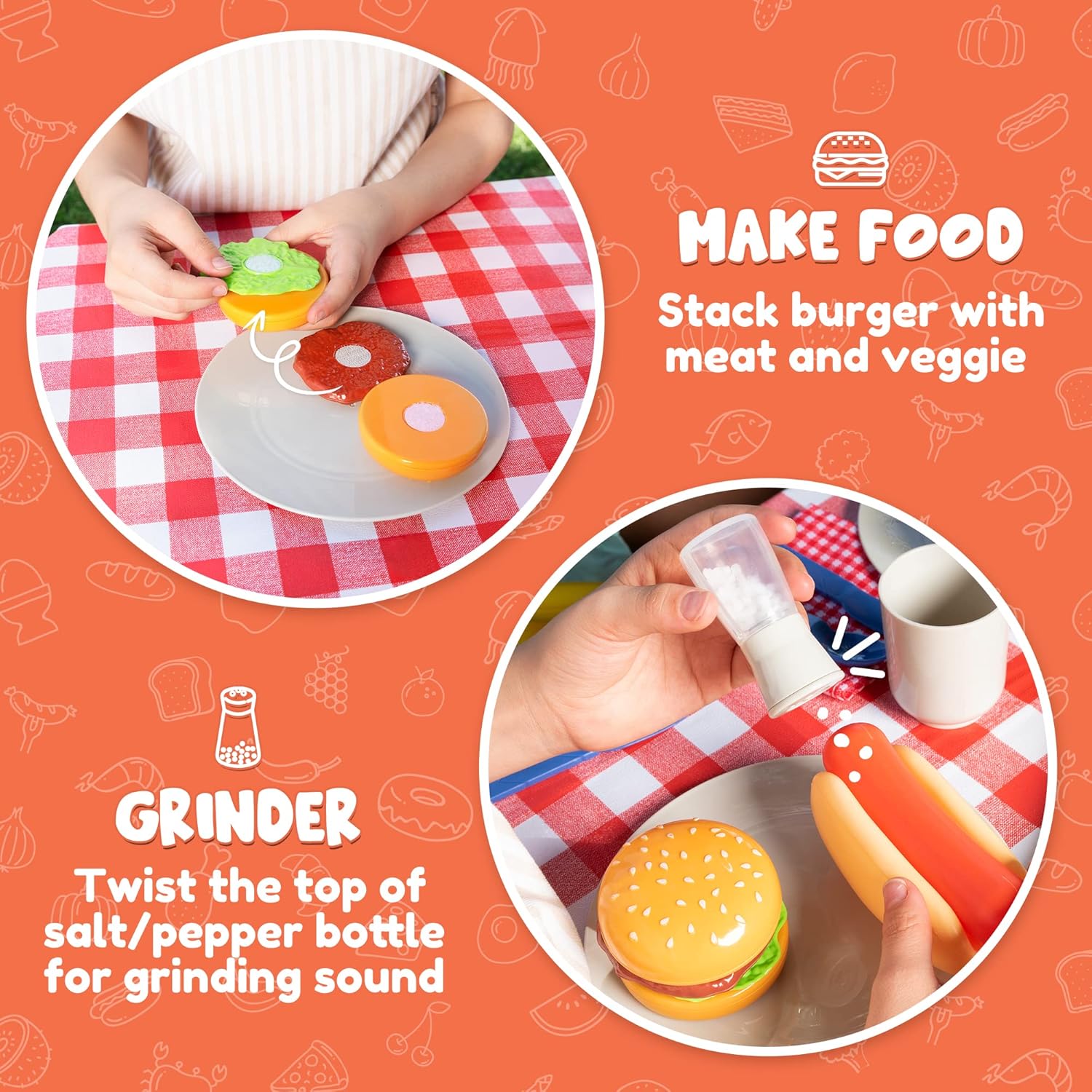 34 Delige Keuken Speelgoed Set met BBQ Grill en Kookaccessoires | Interactief Kinder BBQ Speelset voor Kinderen 3+ | Kerst- en Verjaardagscadeau voor Jongens en Meisjes