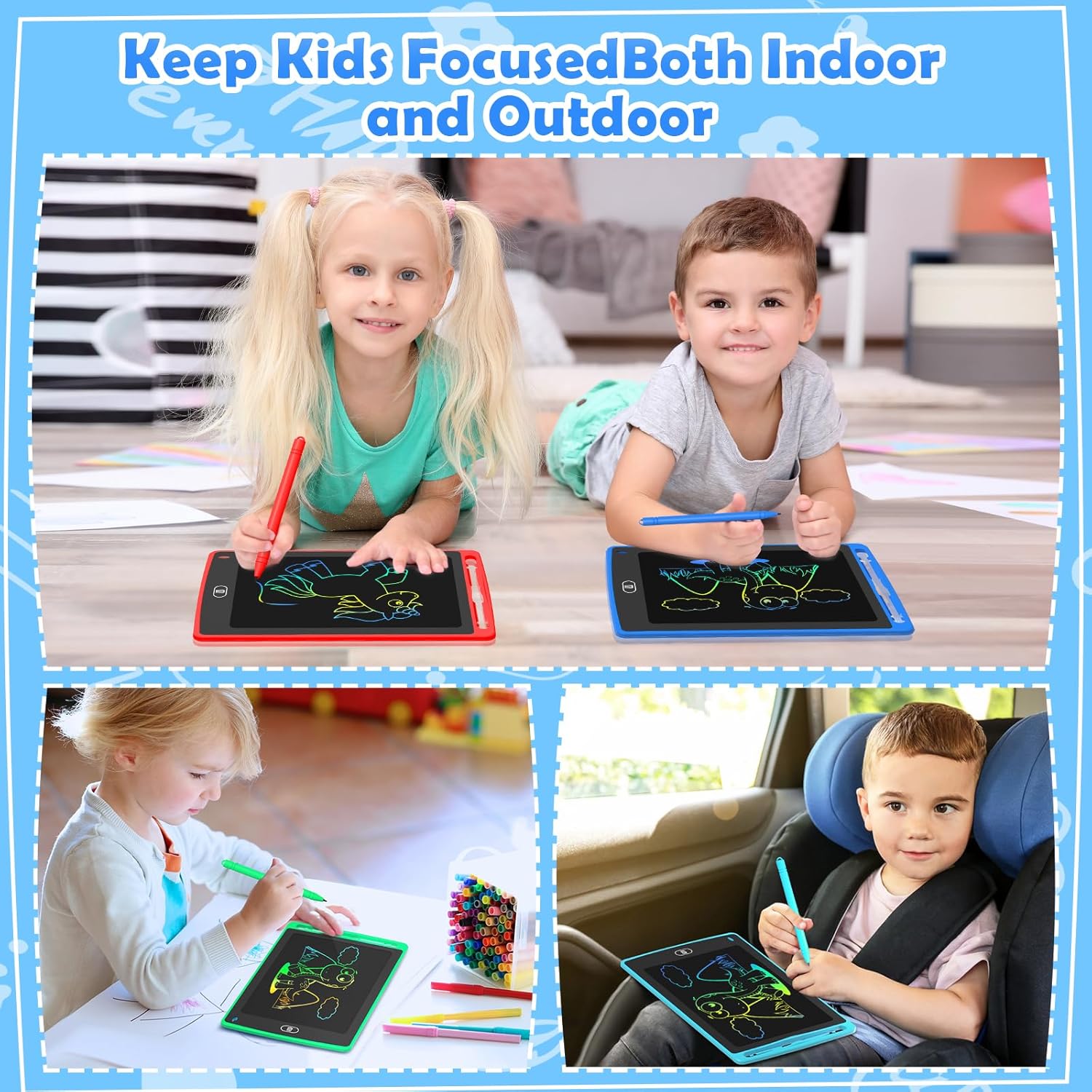 4-pack LCD Tekentablet | 8,5” Doodle Board 3–8 Jaar