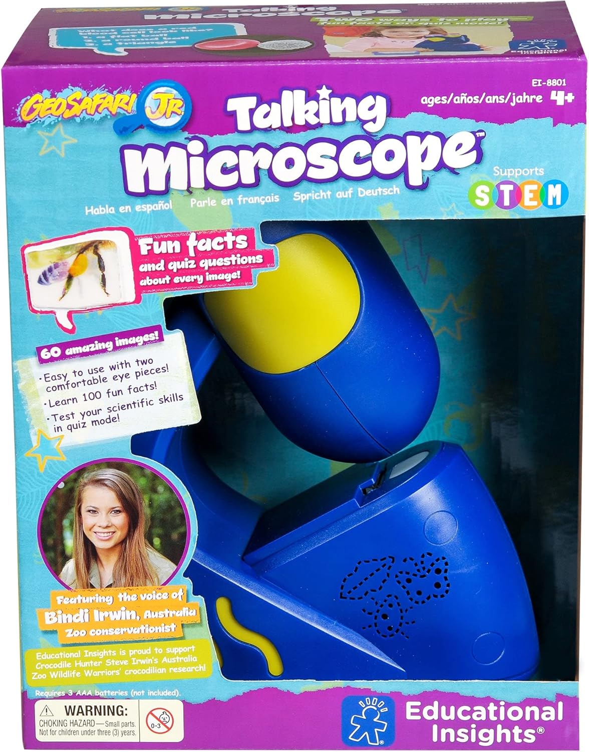 Kindermicroscoop|STEM leer speelgoed met stemfunctie & vergroting