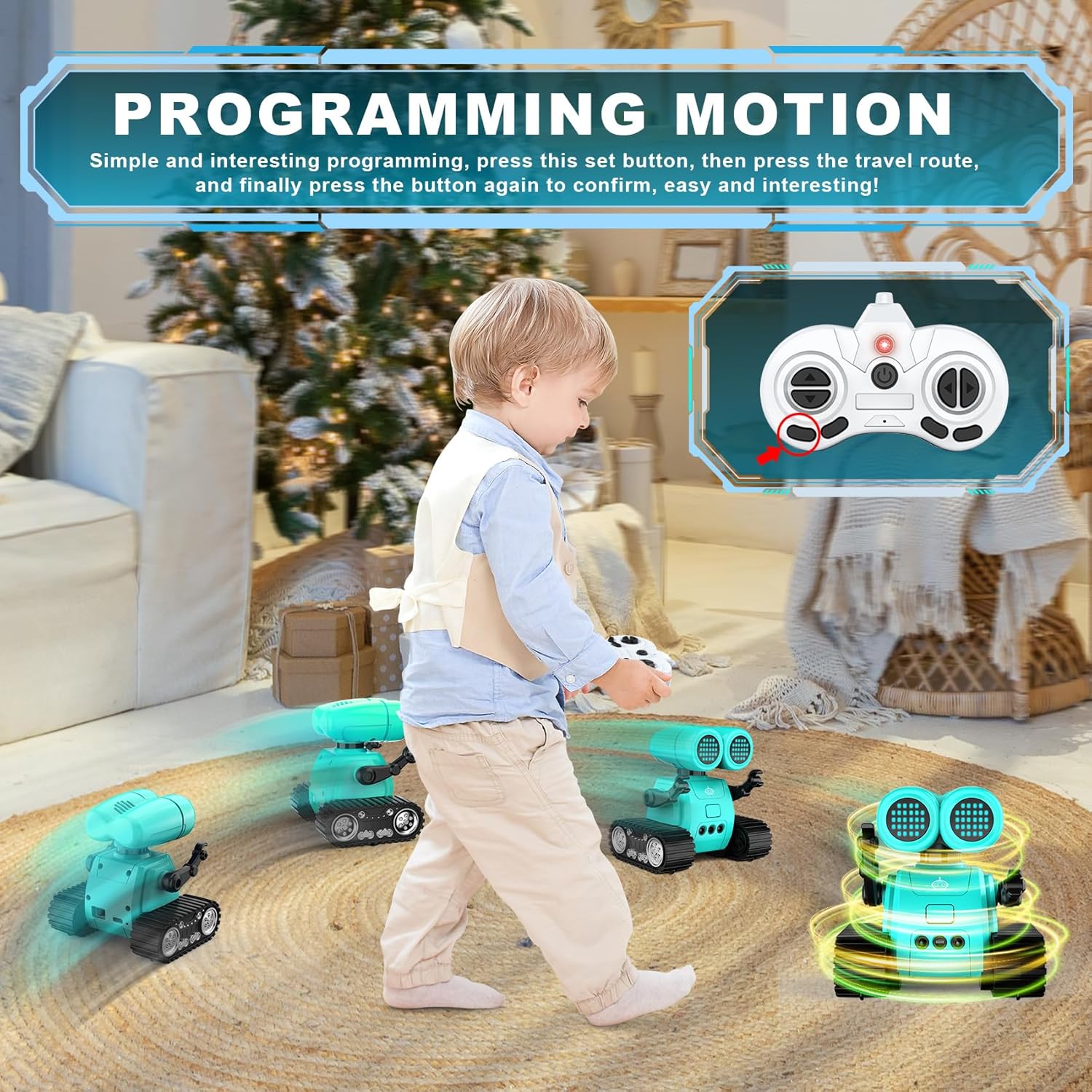 RC robot speelgoed | Oplaadbare dansende emo robot met muziek & LED ogen