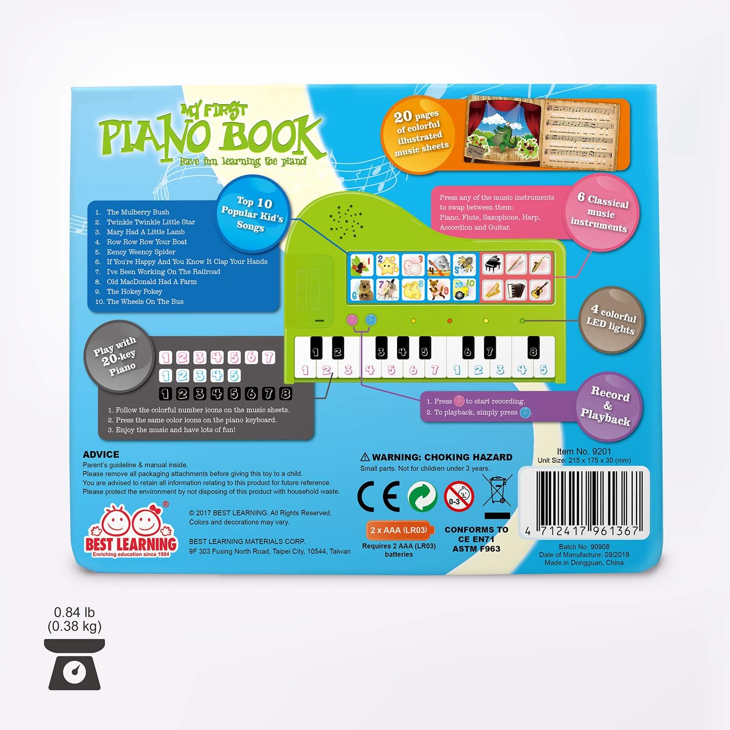 Mijn Eerste Pianoboek | Educatief Speelgoed 3-5 Jaar | Muzikaal Leer Cadeau