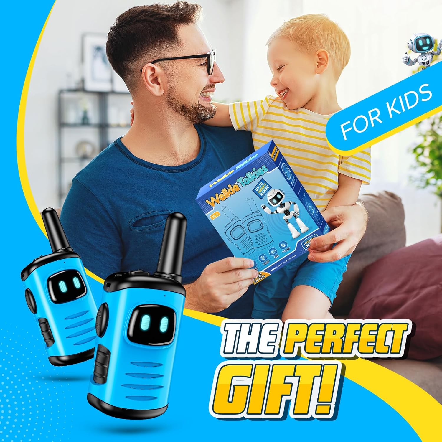 Walkie Talkie Speelgoed Voor Jongens: Mini Robot Walkie Talkies (Set Van 2), Halloween, Kerstmis, Verjaardagscadeaus Voor Jongens Van 3-8 Jaar, Geschikt Voor Kamperen En Buitenspellen