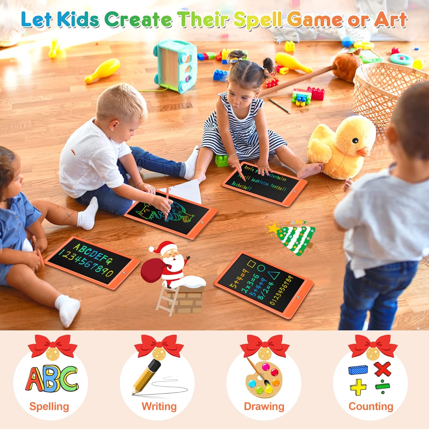 LCD Schrijftablet voor Kids | 10 Inch Doodle Bord | Draagbare Educatieve Tekenpad | Verjaardagscadeau voor Jongens & Meisjes 3-8 Jaar