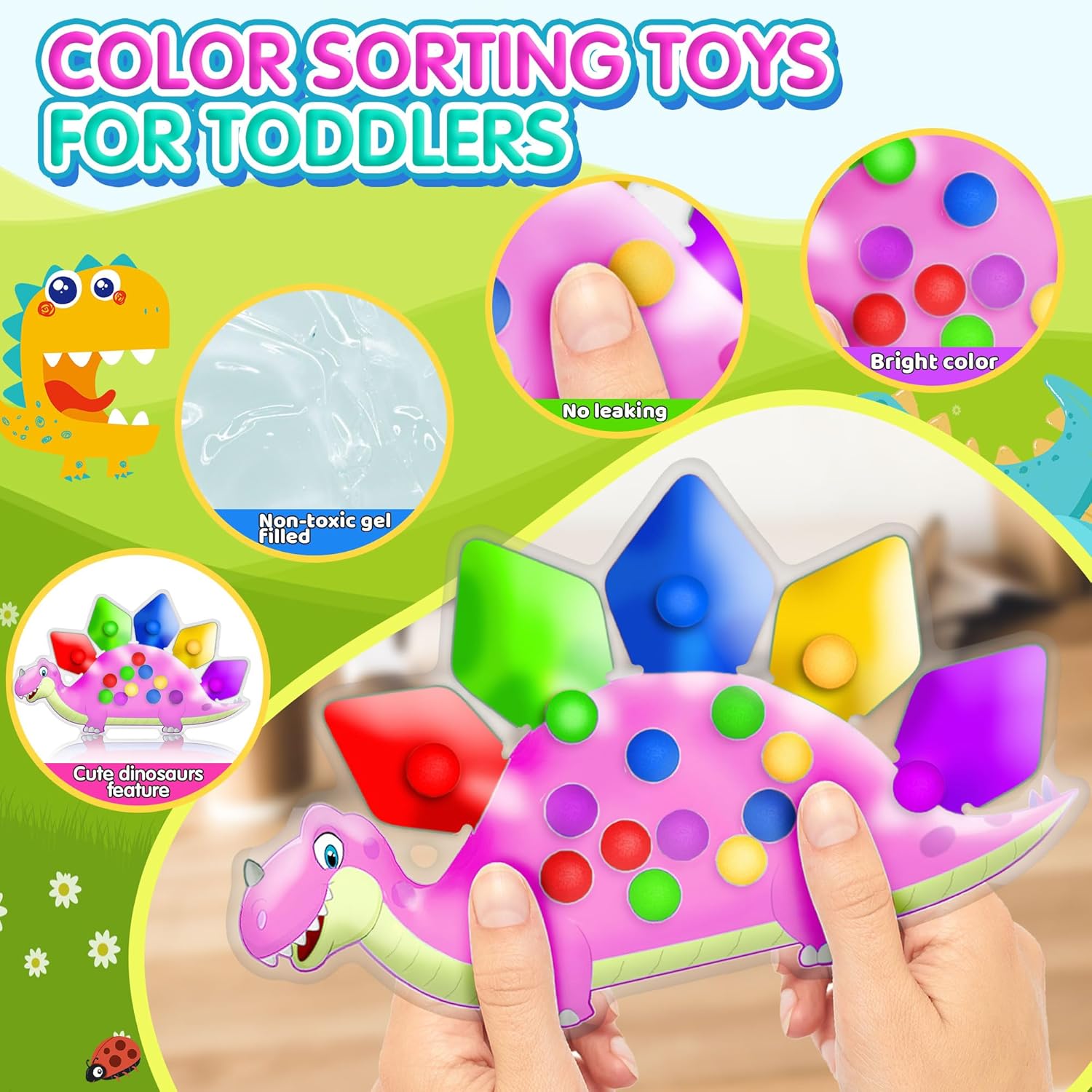 Dinosaurus sorteer spel | Montessori leerplezier voor peuters