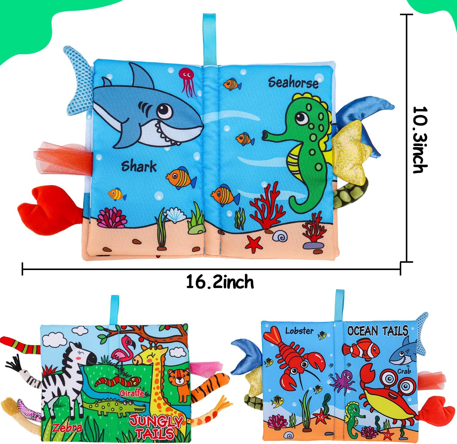 2 Stuks Zachte Stoffen Babyboeken | Hoog contrast zintuiglijk speelgoed voor baby's, knisperend voel- en bijtspeelgoed van 6 tot 12 maanden