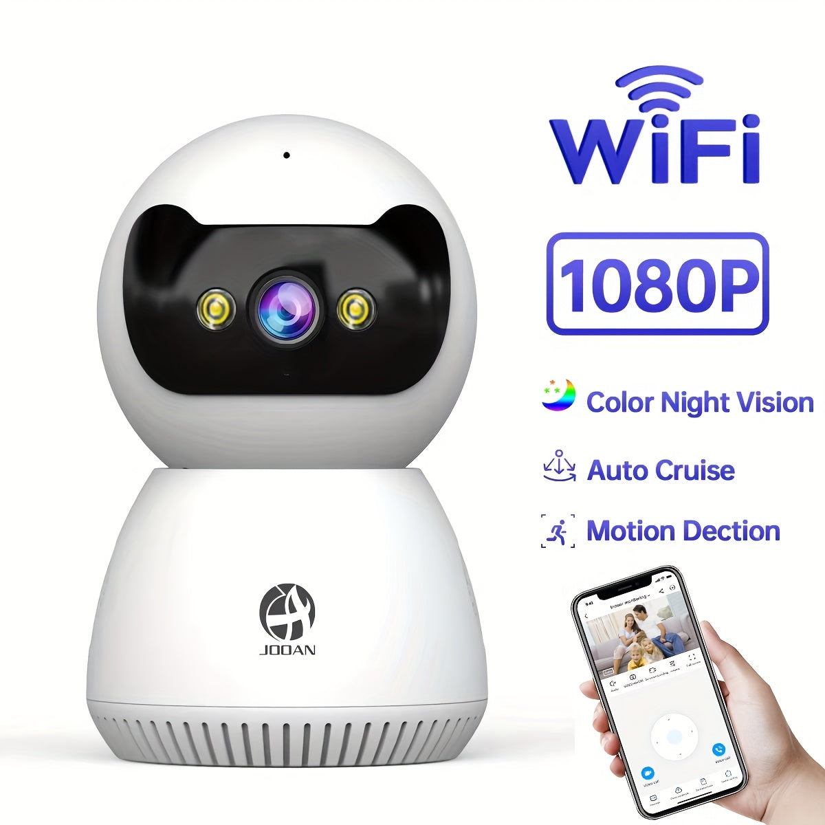 1080P Beveiligingscamera | Draaibaar PTZ, Nachtzicht, Bewegingsdetectie, App Control