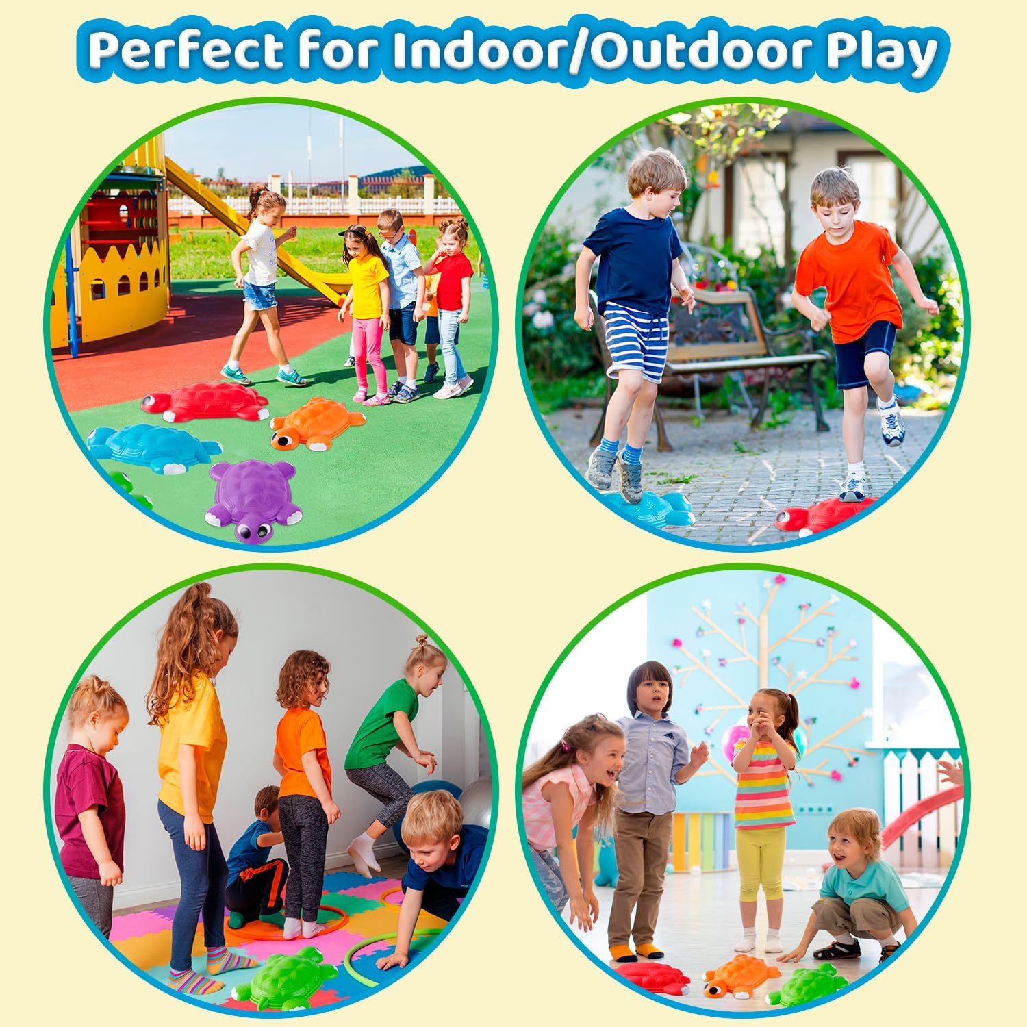 Schildpad Evenwicht Stenen | Binnen- en Buiten Speelset | Coördinatiespel vanaf 3 Jaar