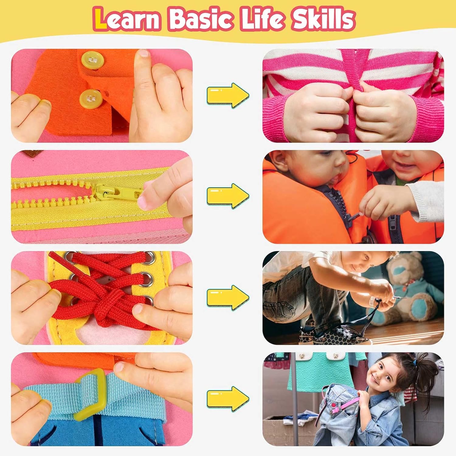 Peuter Drukbord Montessori Speelgoed | Activiteiten Educatief Sensorisch Drukboek voor Kinderen van 2-4 Jaar