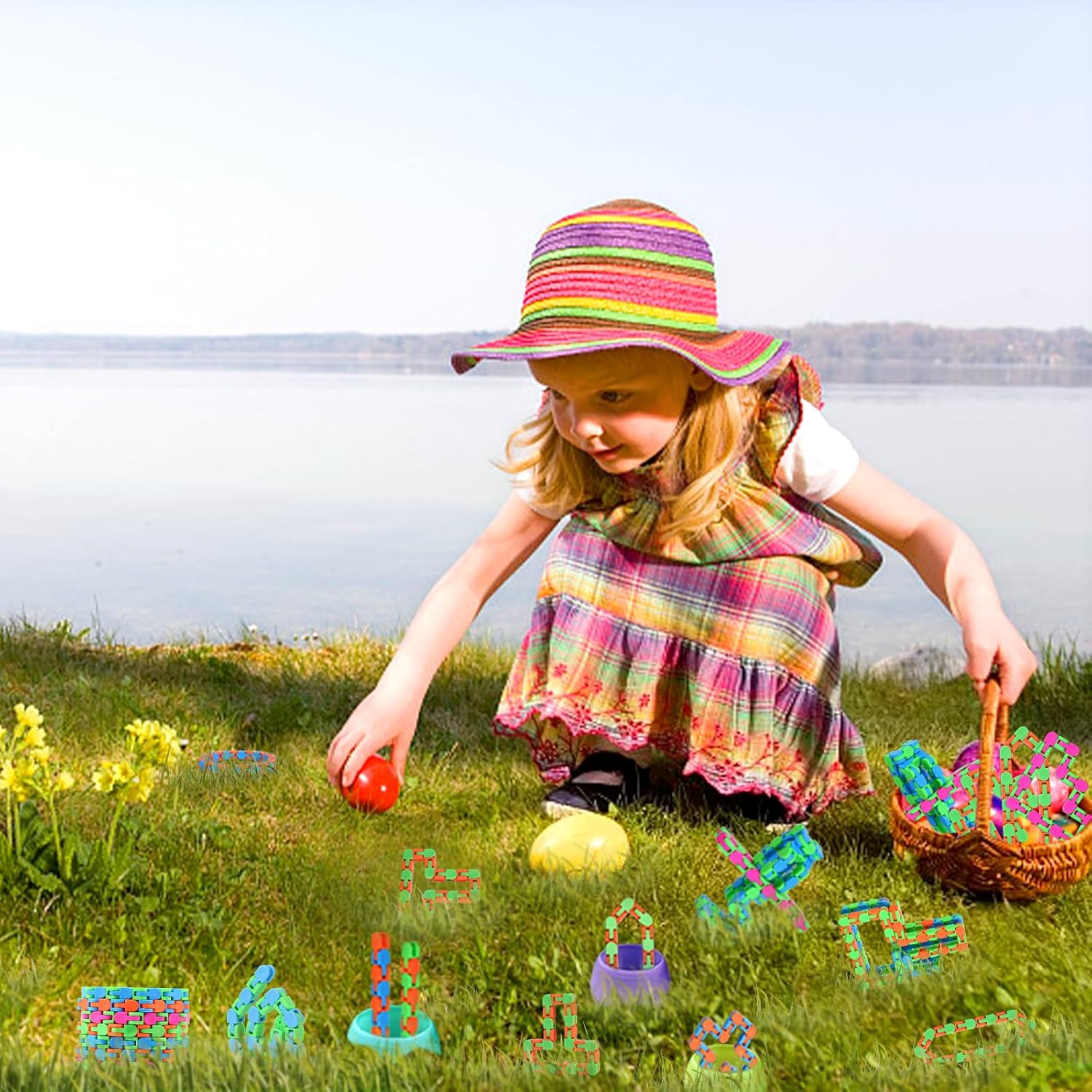 Wacky tracks fidget set | 8 stuks klik- en slangenspeelgoed